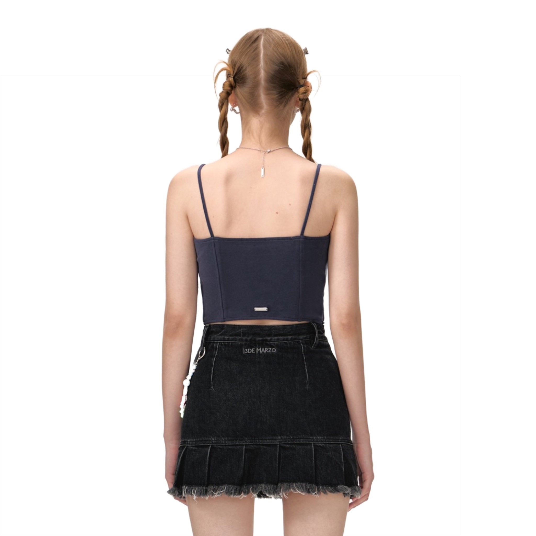 13DE MARZO Blue Base Knit Camisole Vest | MADA IN CHINA