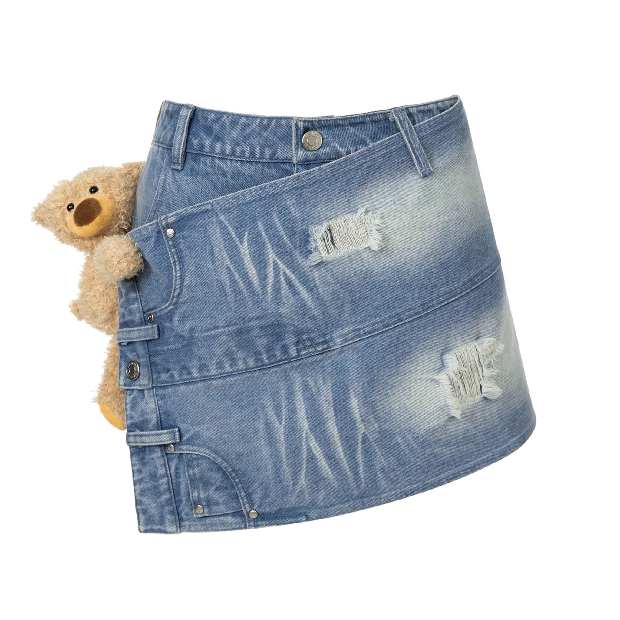 13DE MARZO Blue Bear Horizontal Jeans Dress | MADA IN CHINA