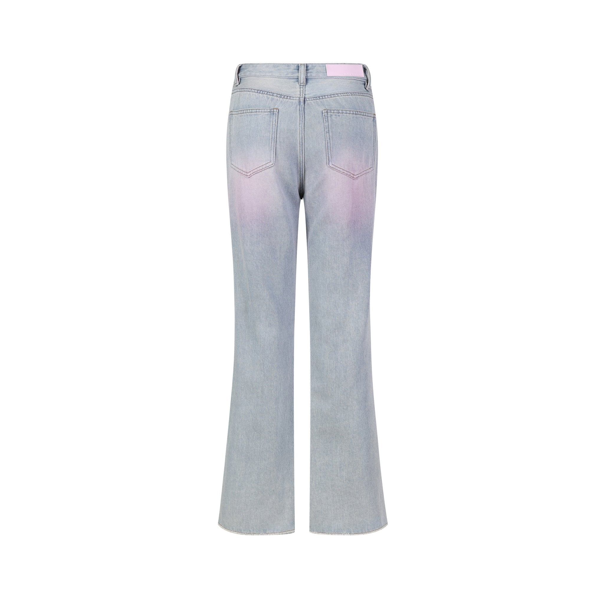 THREE QUARTERS Blue Blush Denim Flared Pants | MADA IN CHINA