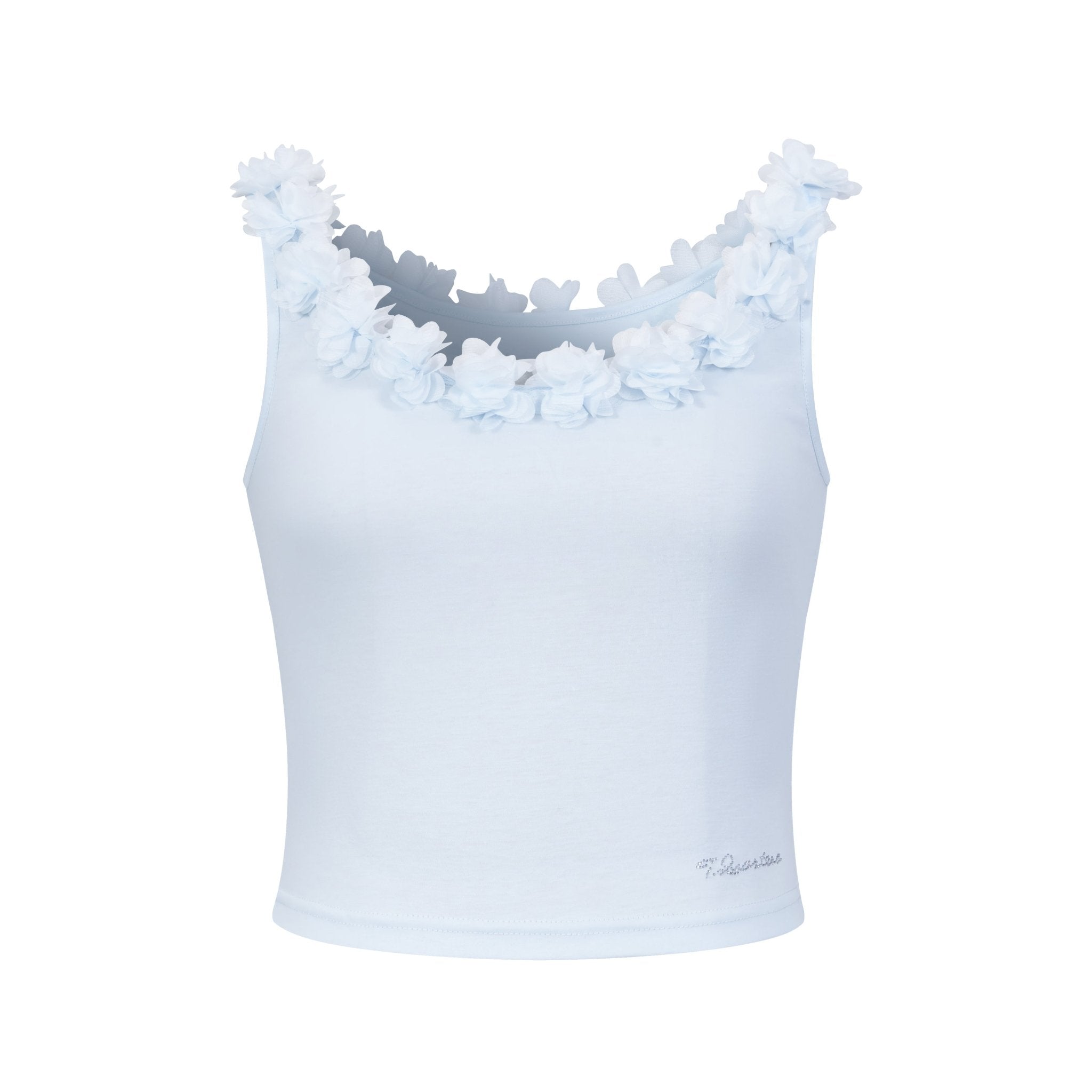 Blue Flower Ribbon Logo Tank Top | MADAX