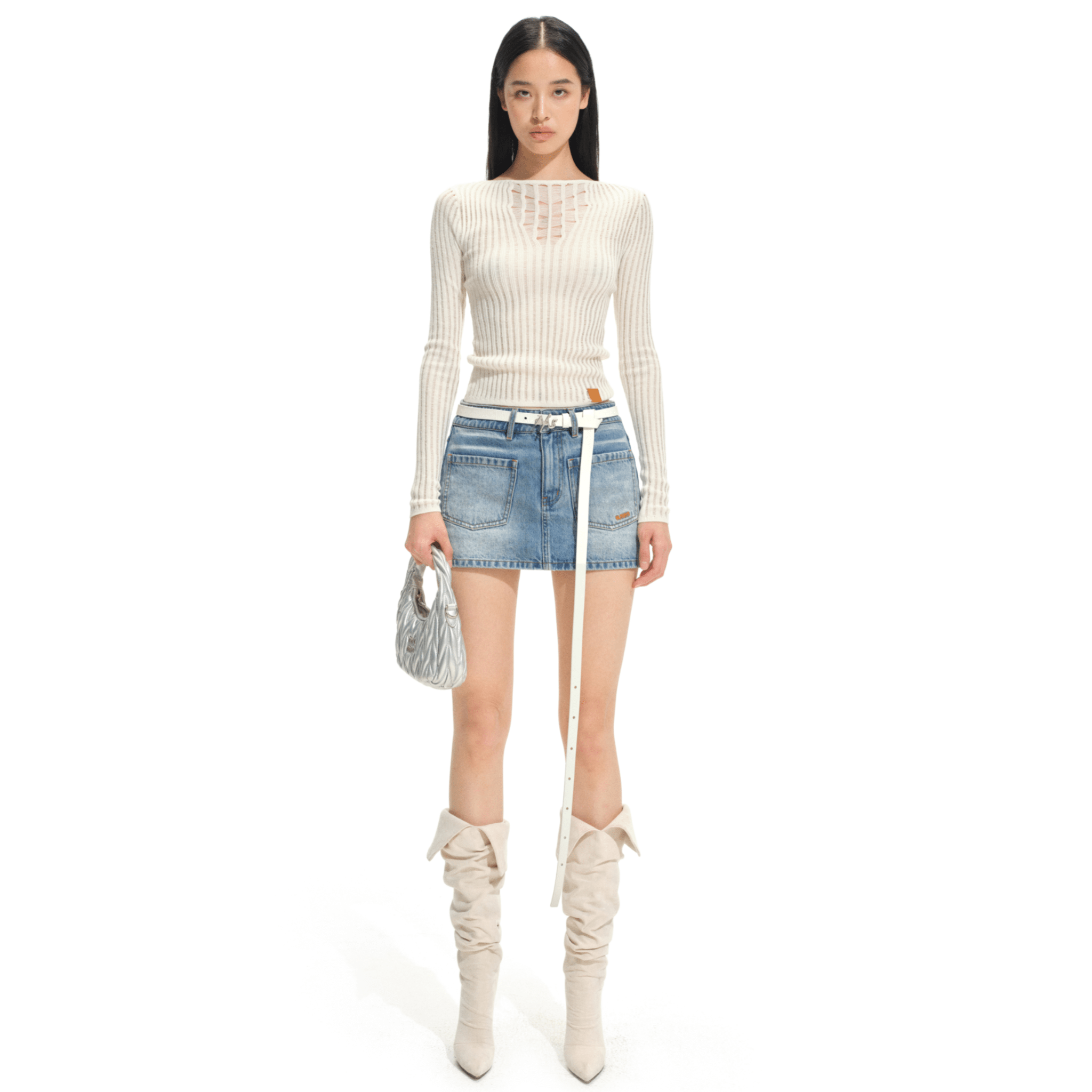 NAWS Blue Ridge Knitwear Sweater in White | MADAX