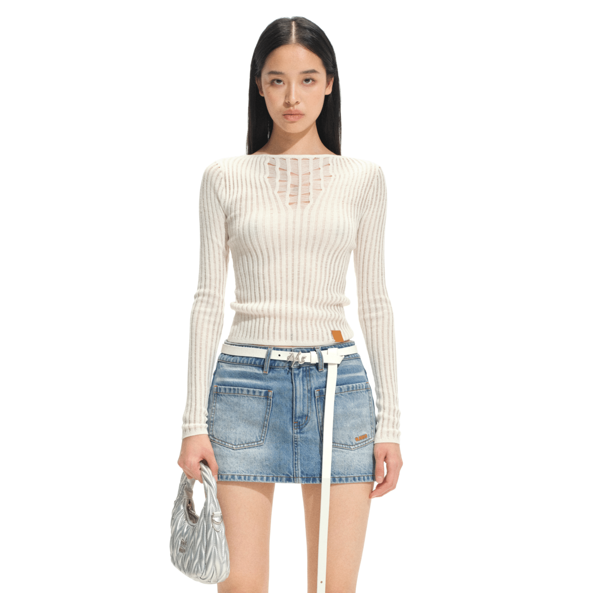 NAWS Blue Ridge Knitwear Sweater in White | MADAX