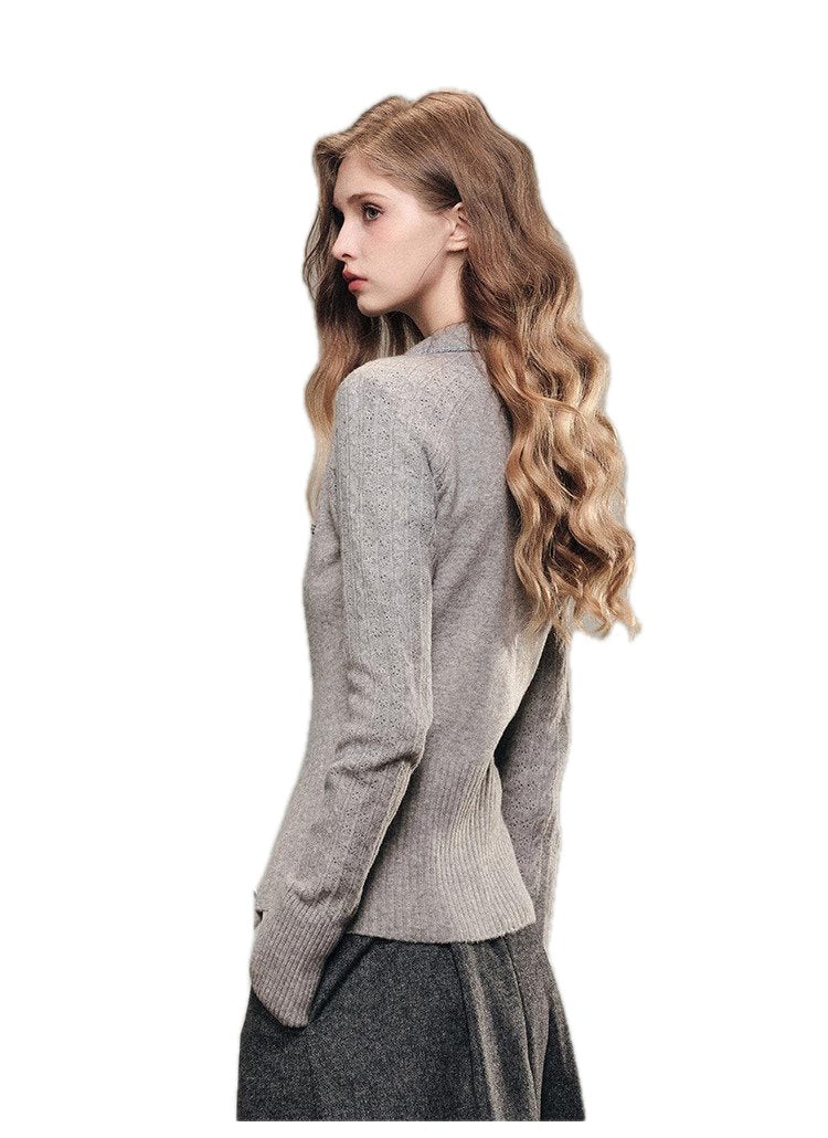 Group of Universe 'Book of Answers' Knit Cardigan Sweater In Gray | MADAX