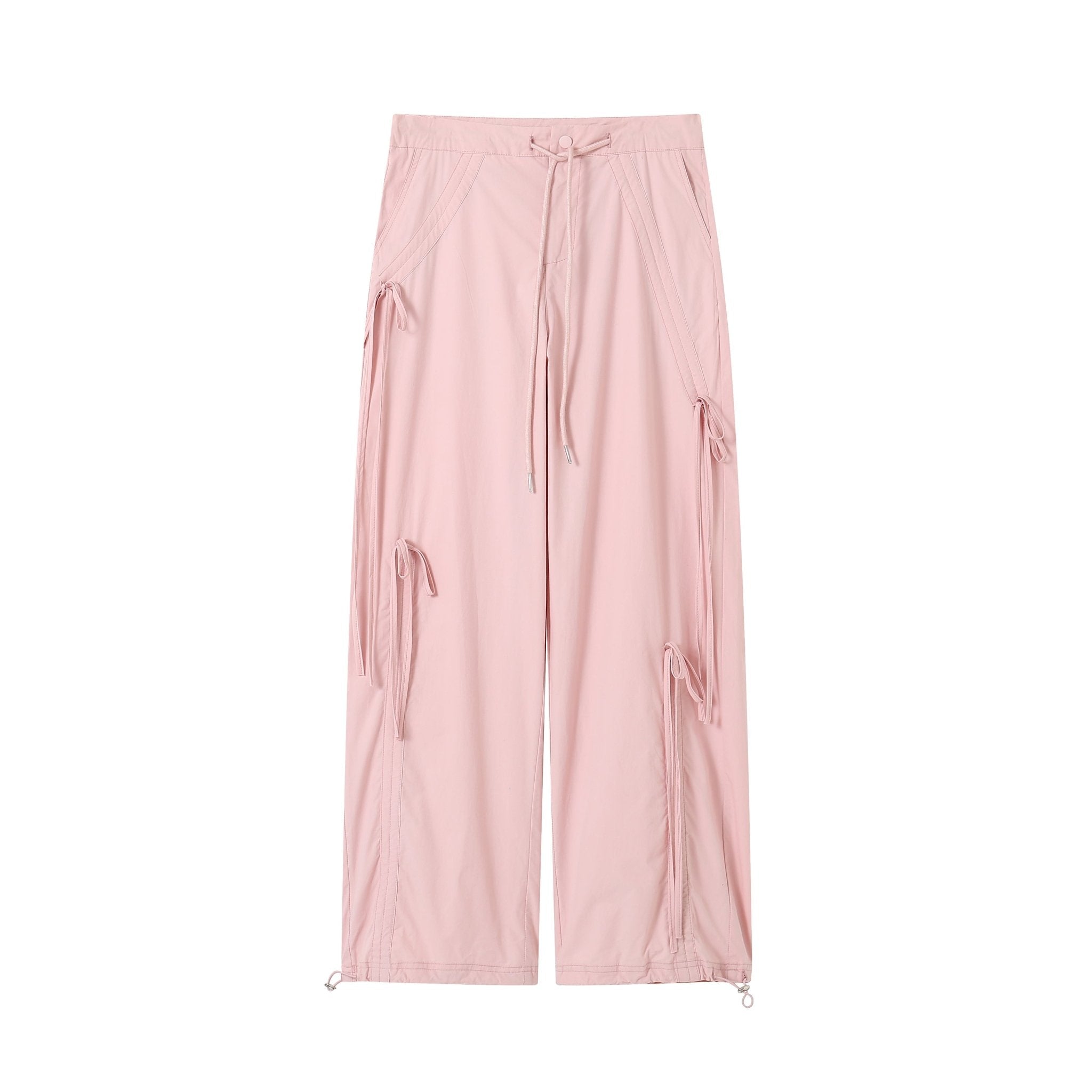 SOMESOWE Bow Drawstring Cargo Pants Pink | MADA IN CHINA