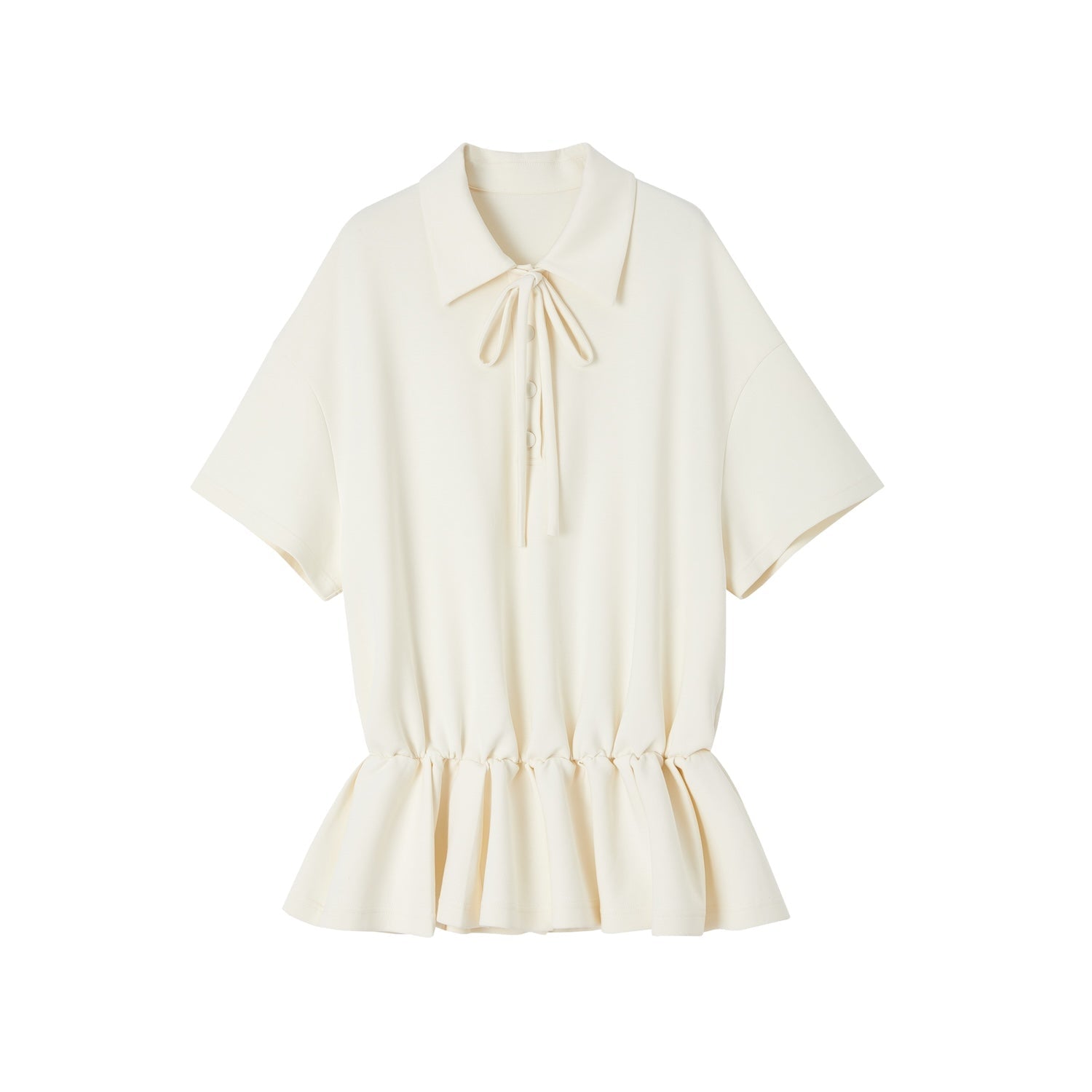 SOMESOWE Bow Pleated Dress In Beige | MADAX