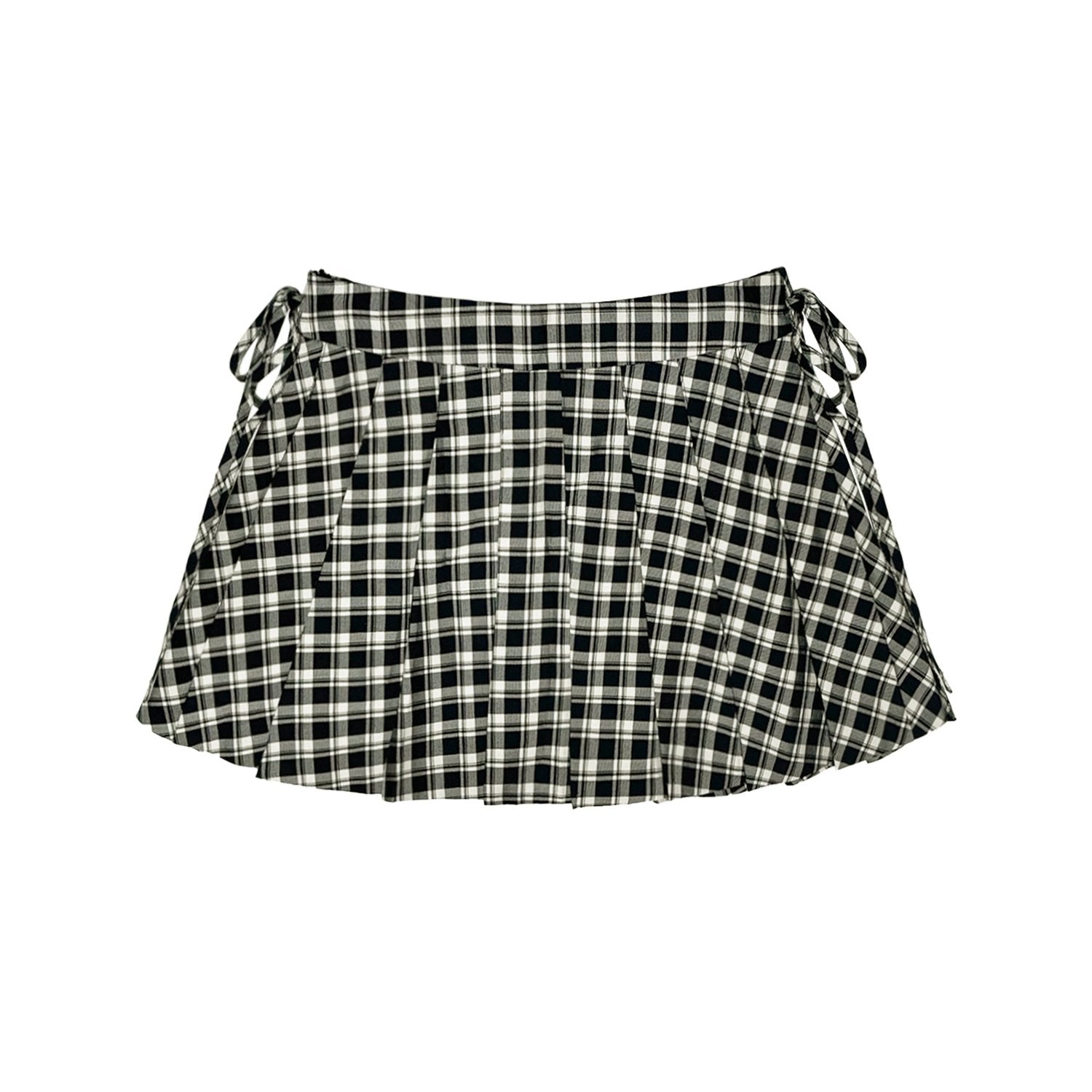 SOMESOWE Bow Tie Plaid Pleated Skirt | MADA IN CHINA