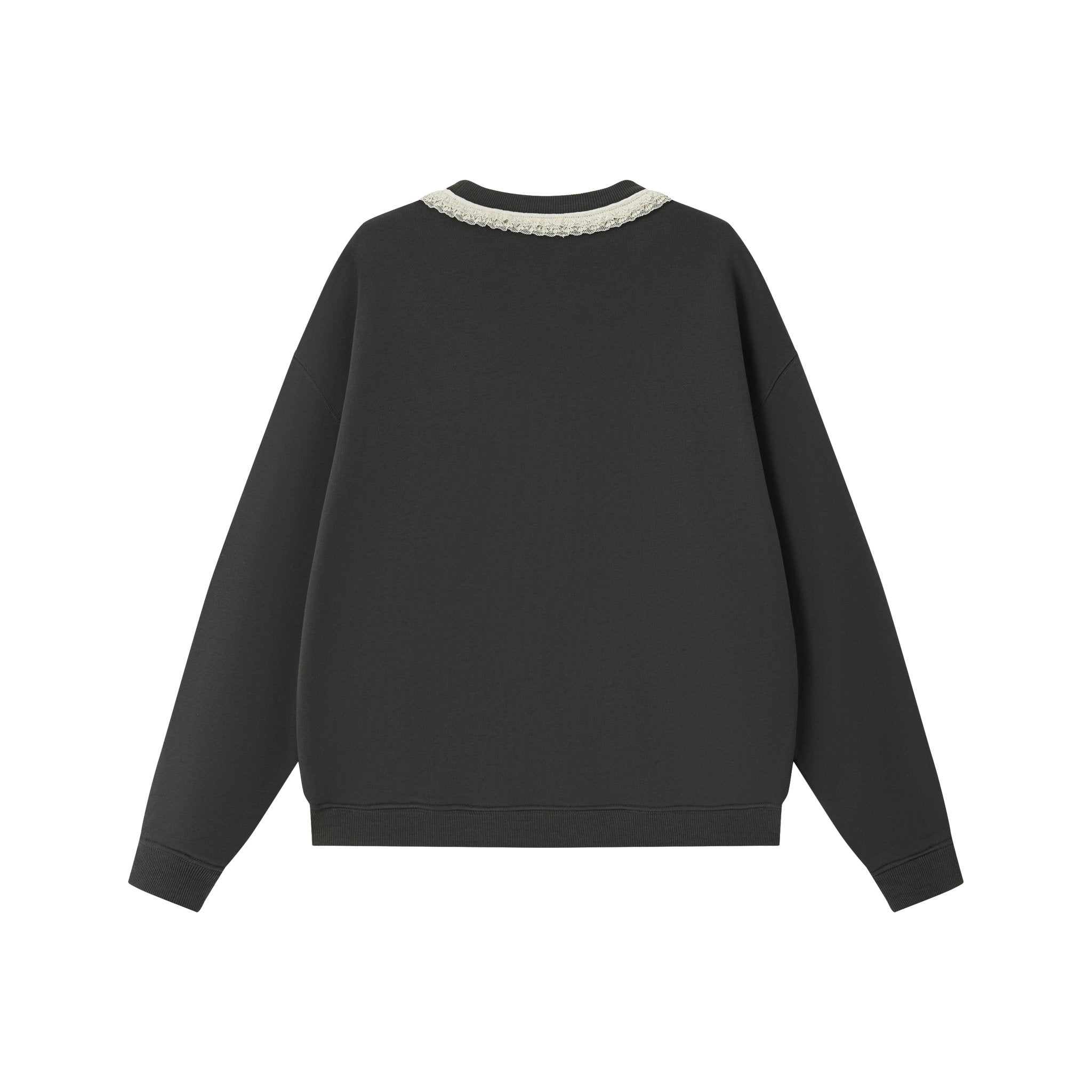 CHAOSCHAOS Bowknot Floral Print Sweatshirt In Dark Gray | MADAX