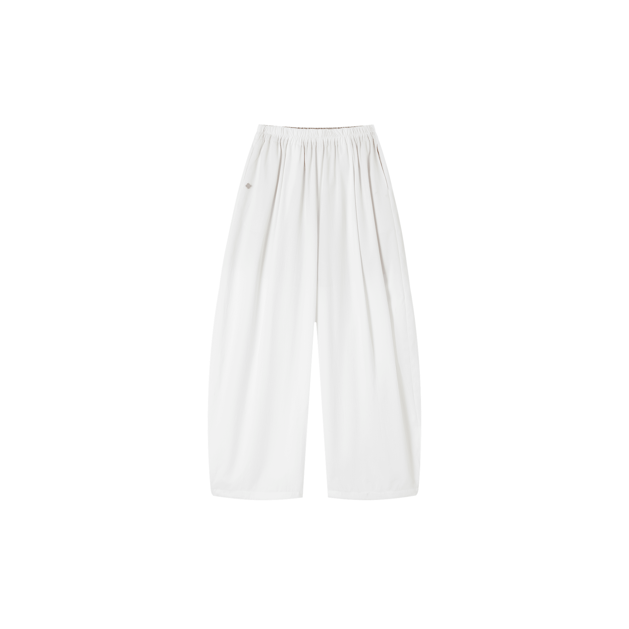 SOMESOWE Breathable, Loose-fitting Casual Lantern Pants in White | MADAX