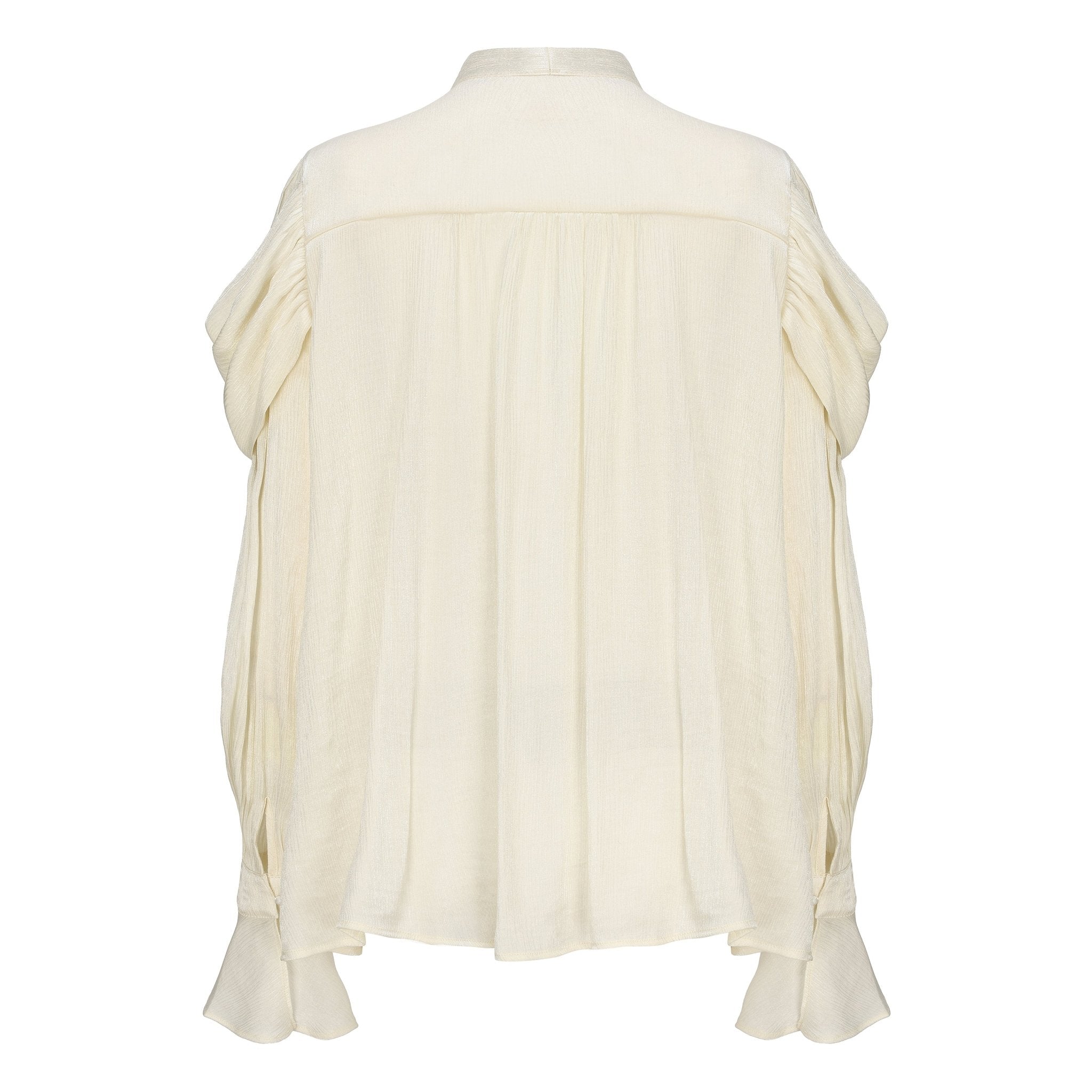 ARTE PURA Bright Yarn Ribbon Blouse In Off-white | MADA IN CHINA