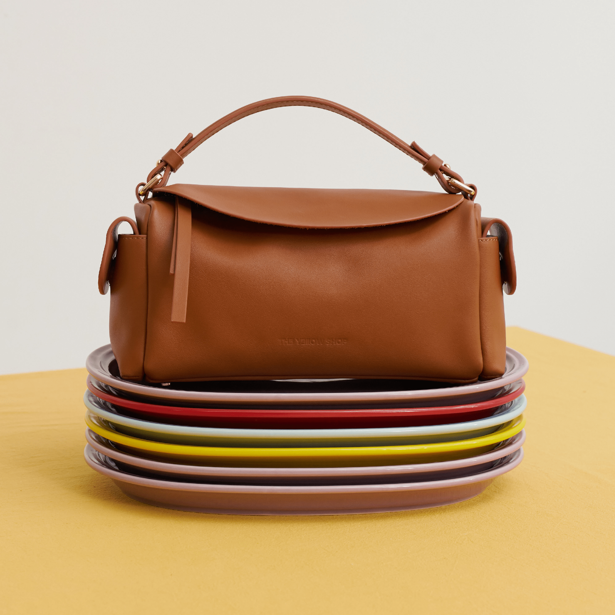 The Yellow Shop Brioche Flip Toast Bag in Tea Brown | MADAX