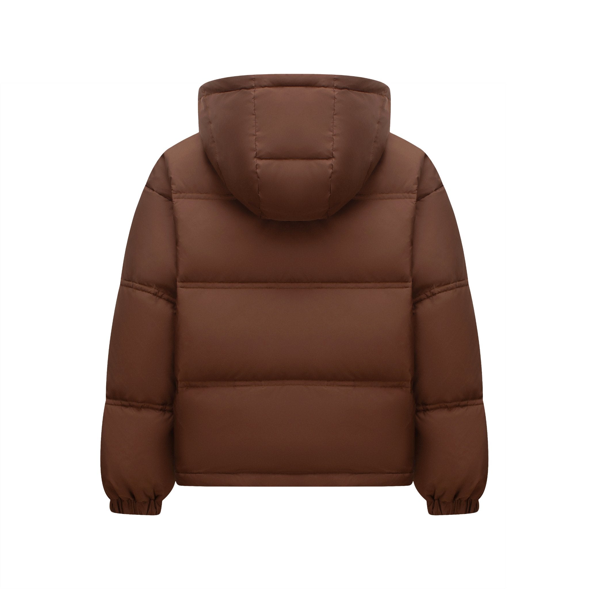 CLIMAX VISION Brown Embroidered Hooded Warm Puffer Jacket | MADAX