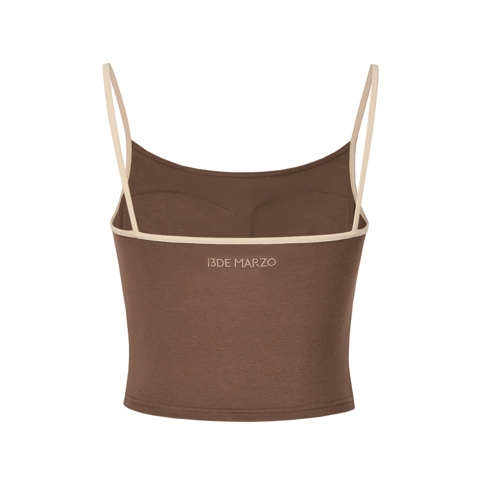 13DE MARZO Brown Flavor Cake Backless Camisole | MADA IN CHINA