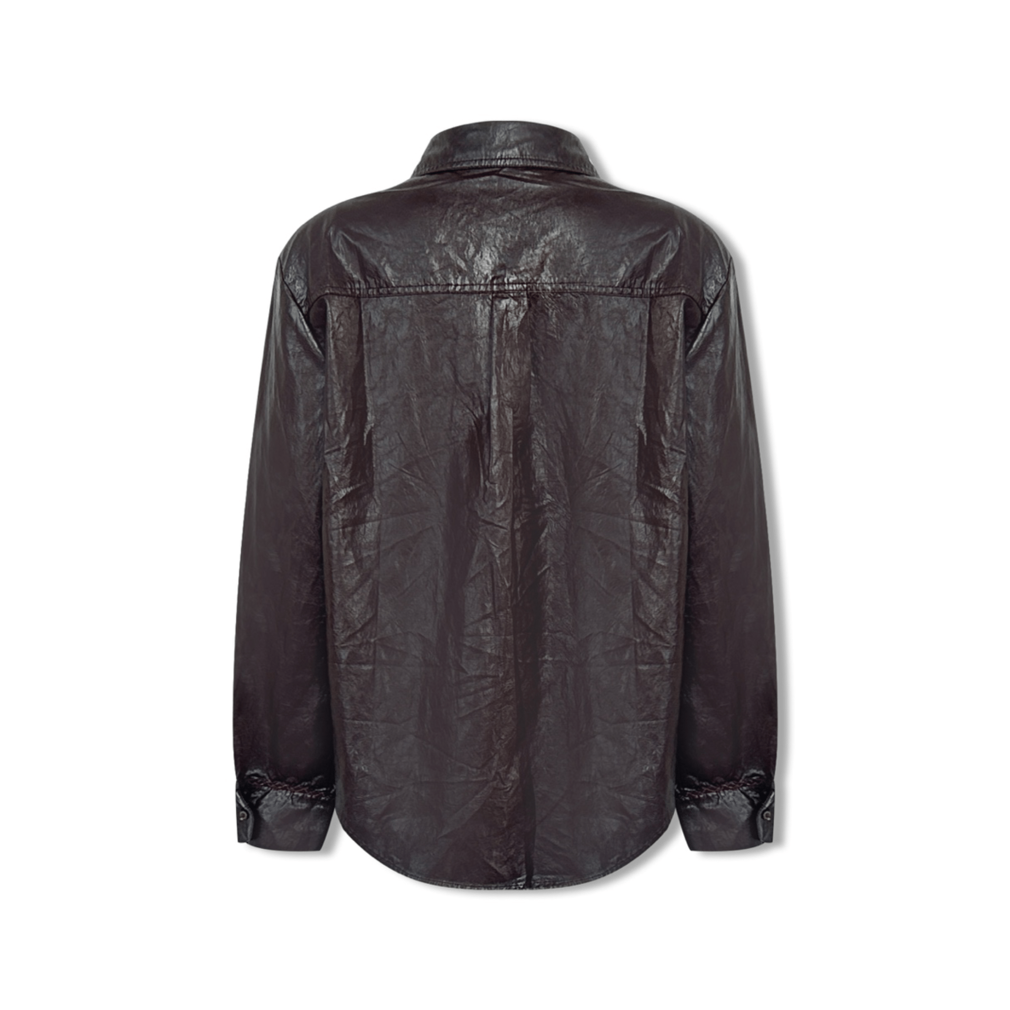 AIMME SPARROW Brown Leather Jacket with Logo | MADAX