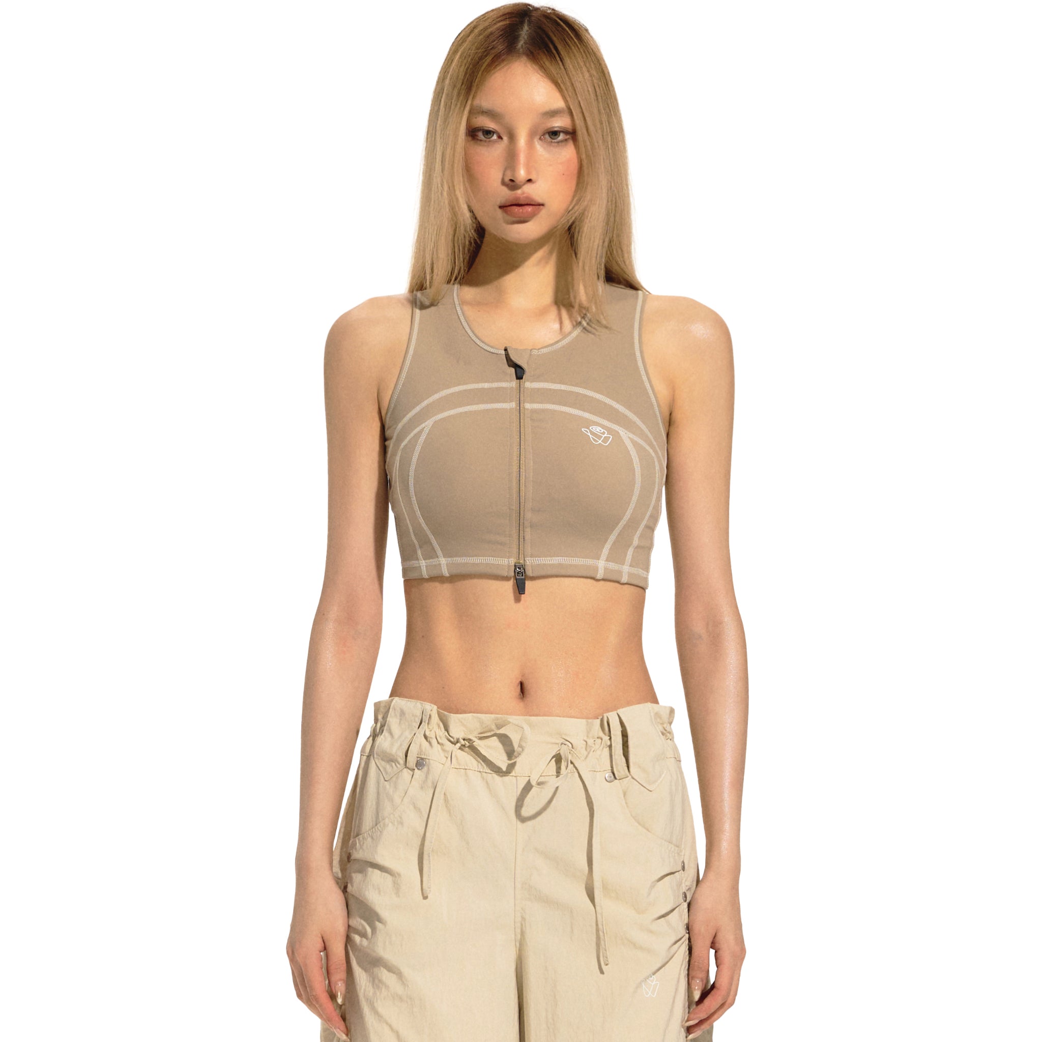 NAWS Brown Sturdy Zipper Bra | MADAX