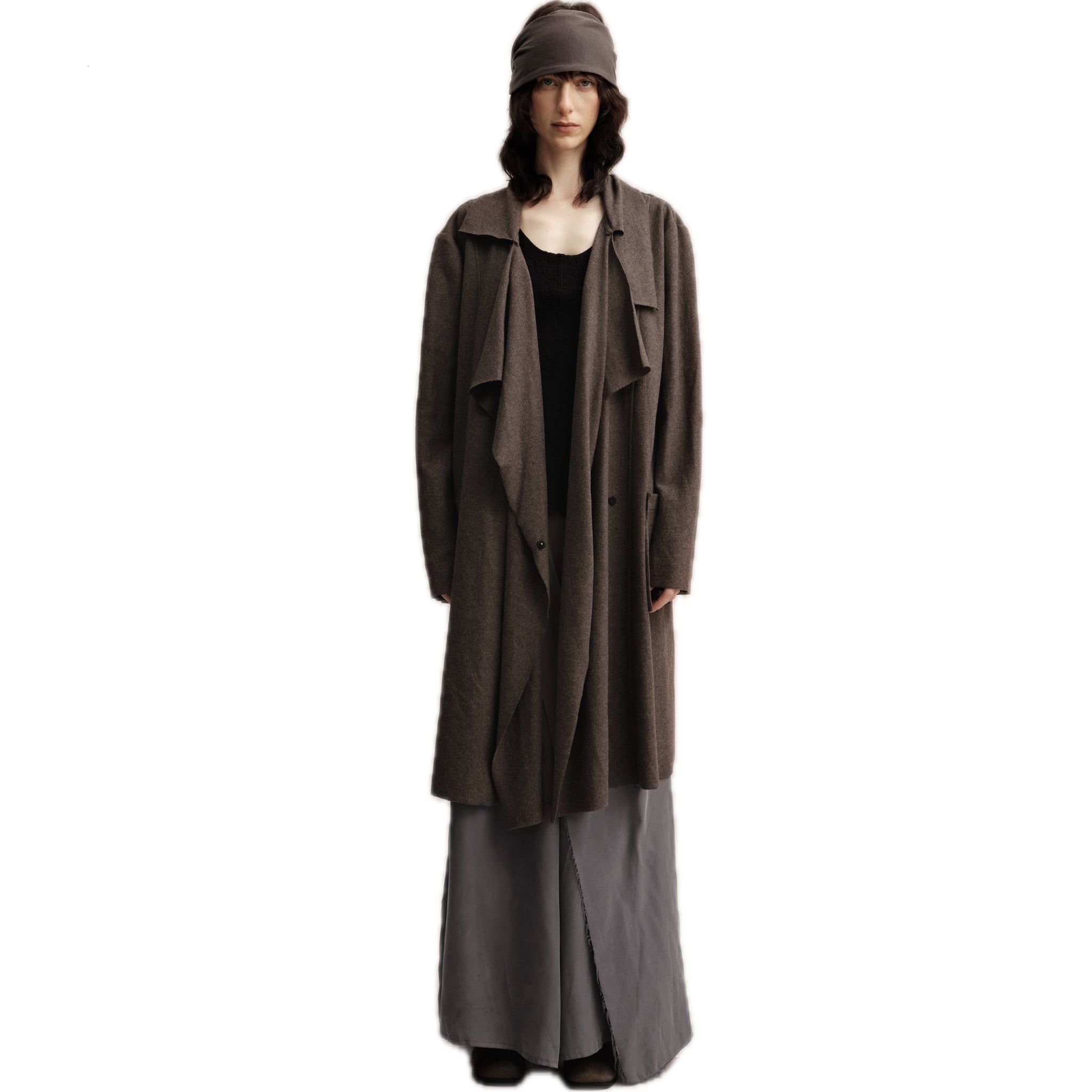 ELYWOOD Brown Swing Midi Coat | MADAX