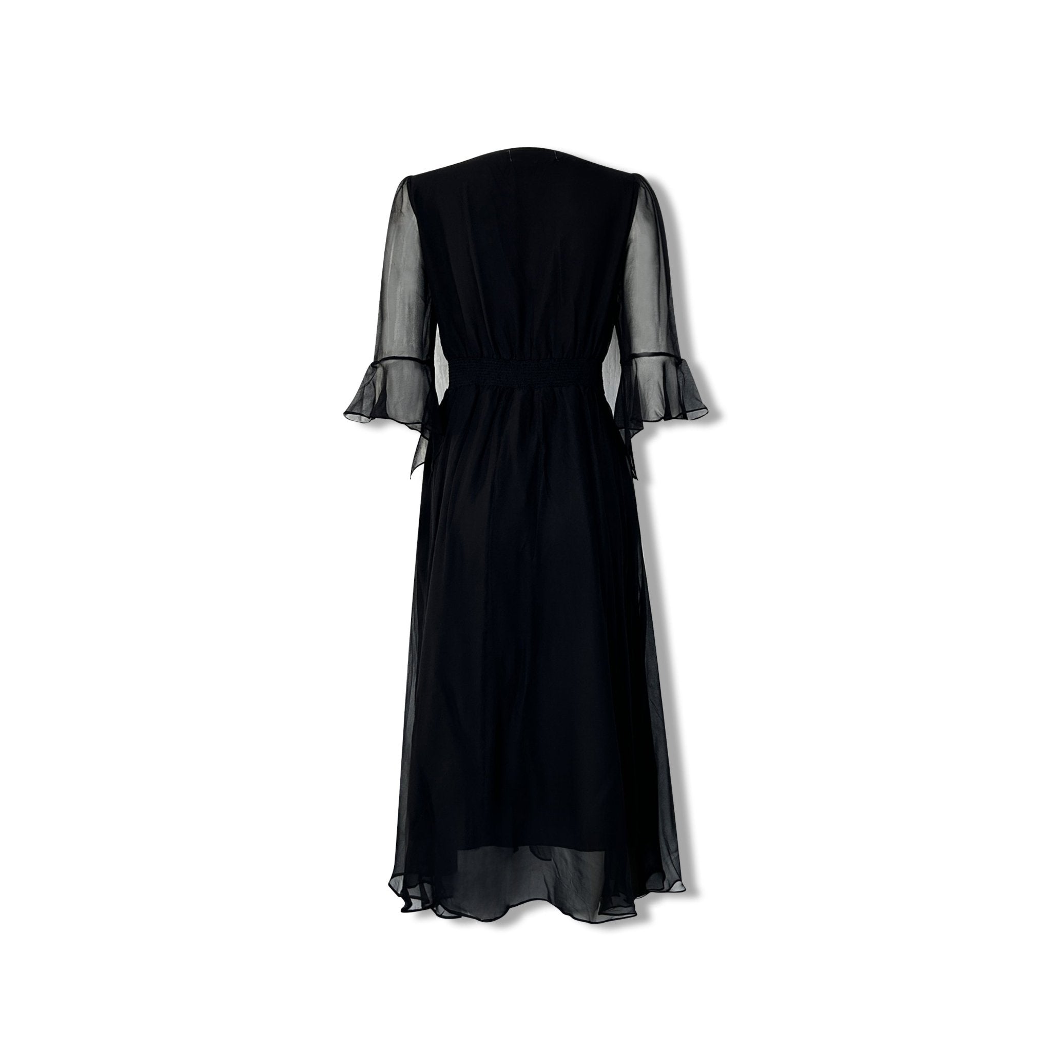 AIMME SPARROW Butterfly Sequined Tulle Dress In Black | MADAX