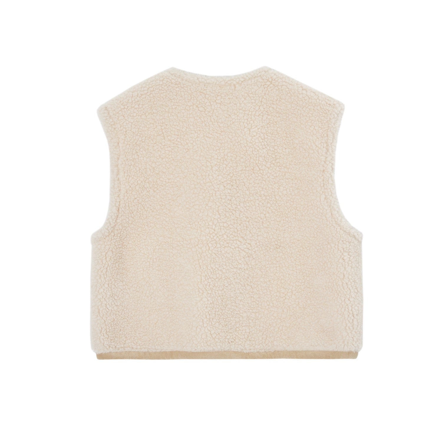 SOMESOWE Button - down Reversible Lambswool Vest In Beige | MADAX