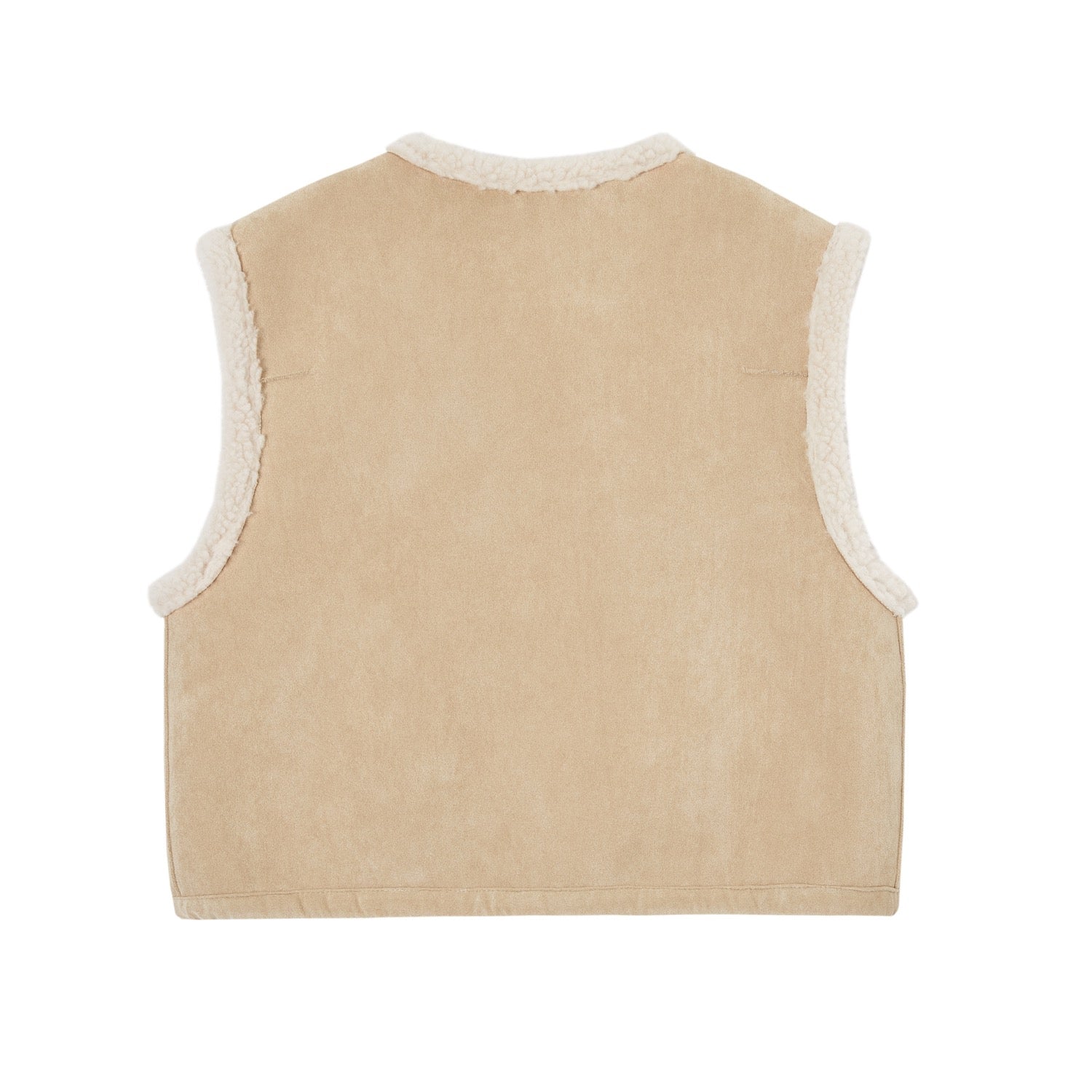 SOMESOWE Button - down Reversible Lambswool Vest In Beige | MADAX