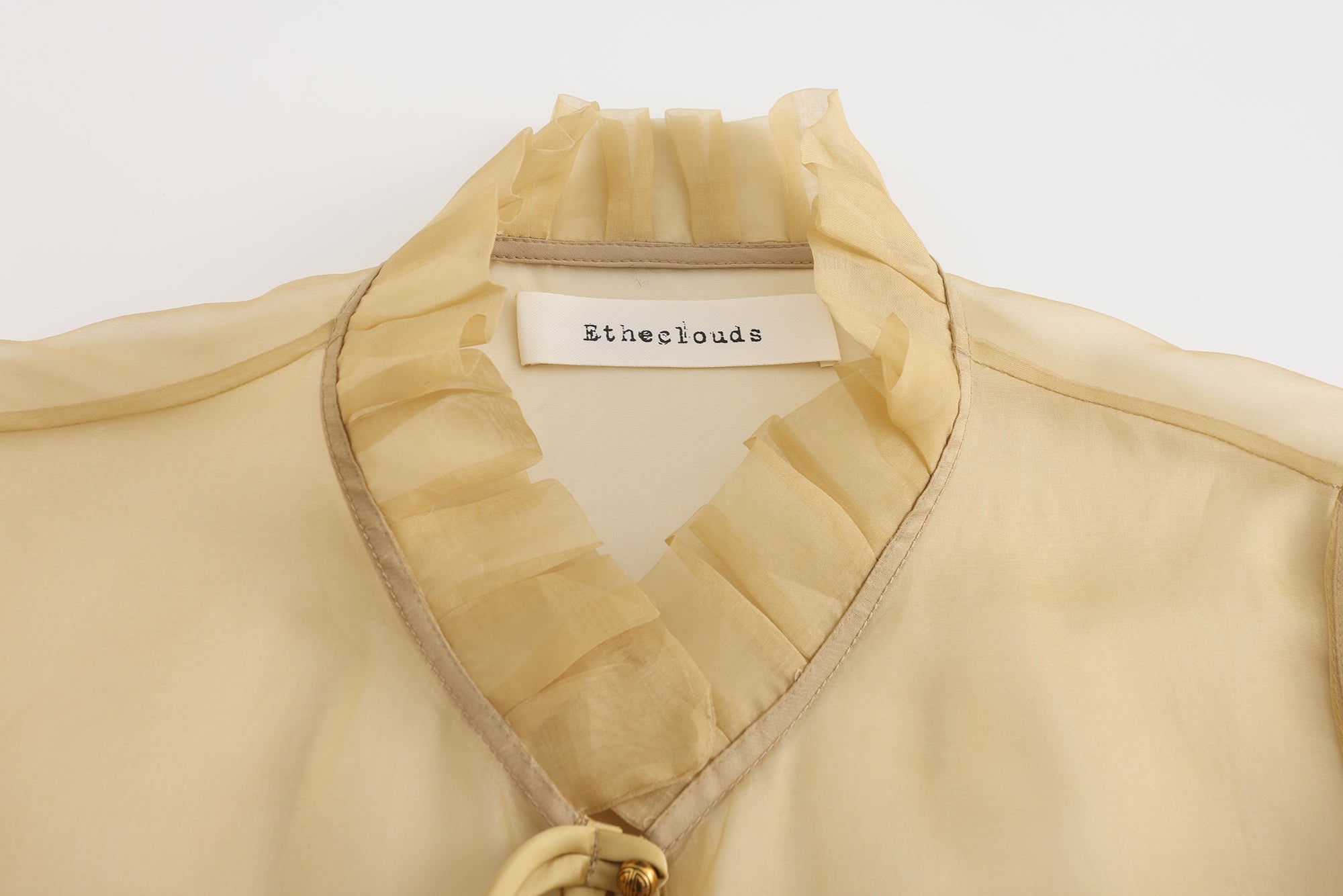 EtheClouds Button - down Sheer Silk Shirt | MADA IN CHINA