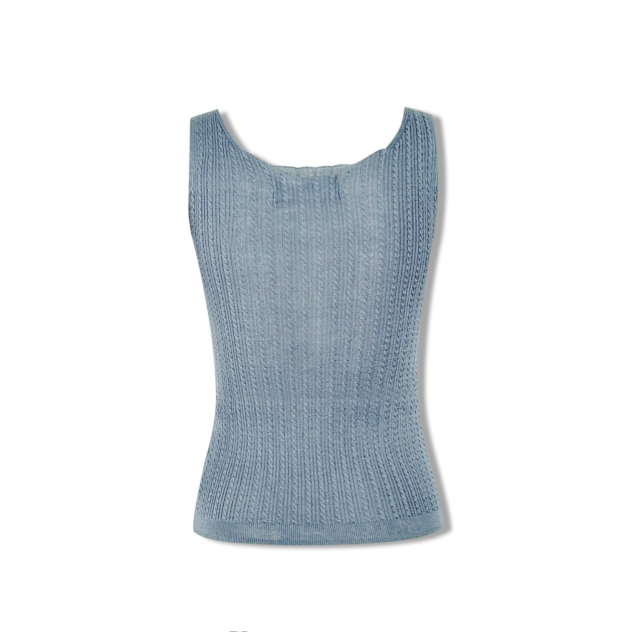 AIMME SPARROW Button - Down Vest In Blue | MADAX