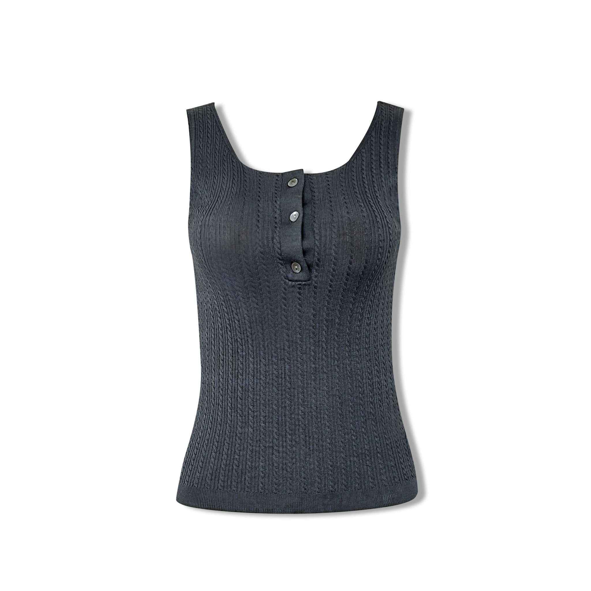 AIMME SPARROW Button Down Vest In Dark Grey | MADAX