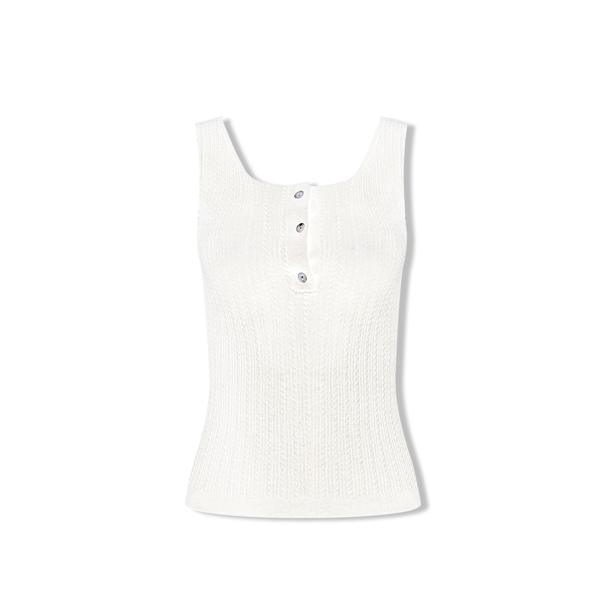 AIMME SPARROW Button Vest Top In White | MADAX