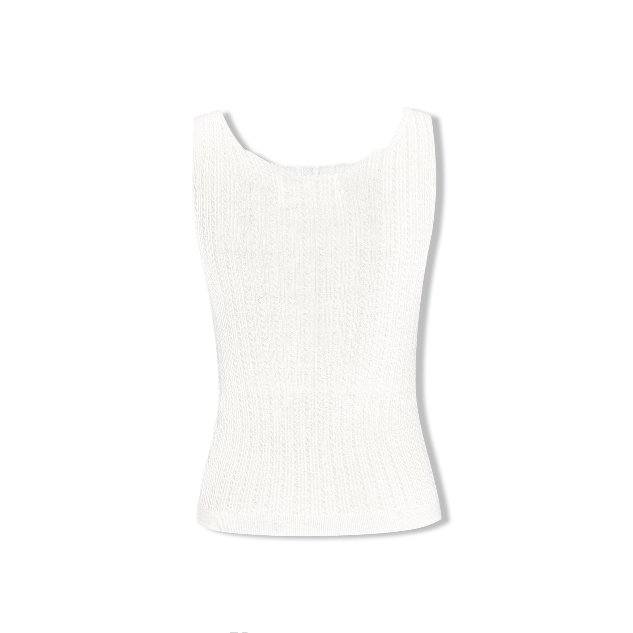 AIMME SPARROW Button Vest Top In White | MADAX