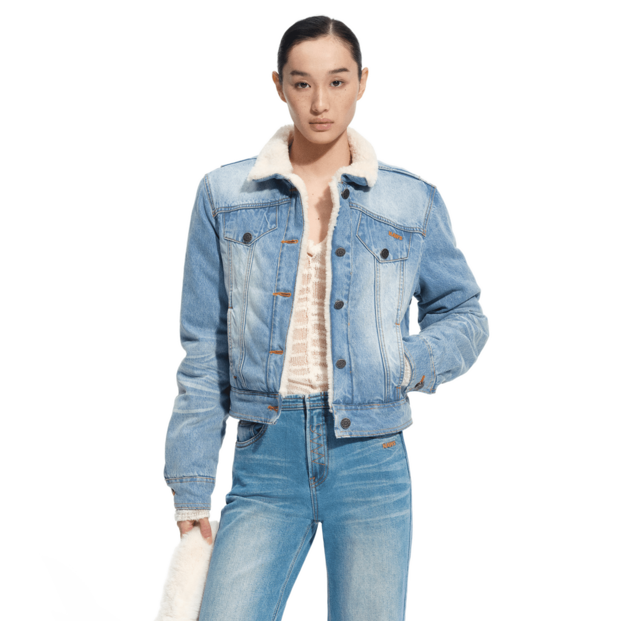 NAWS Caracal Denim Padded Jacket in Blue | MADAX