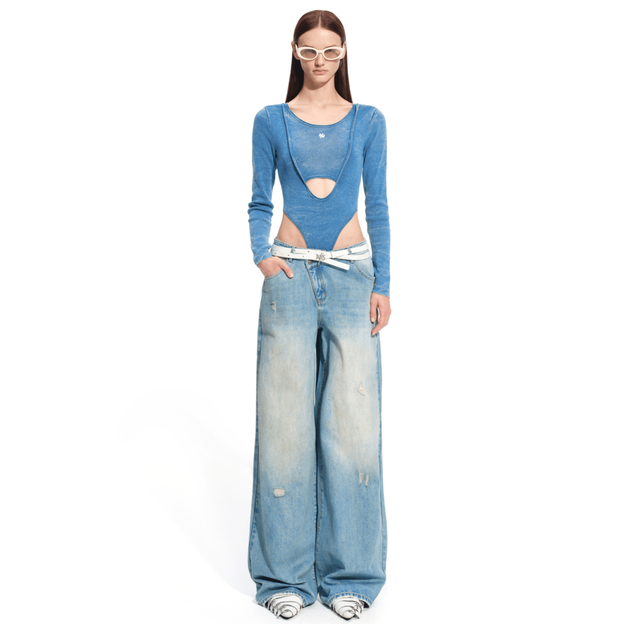 NAWS Caracal Long - Sleeve Jumpsuit in Blue | MADAX