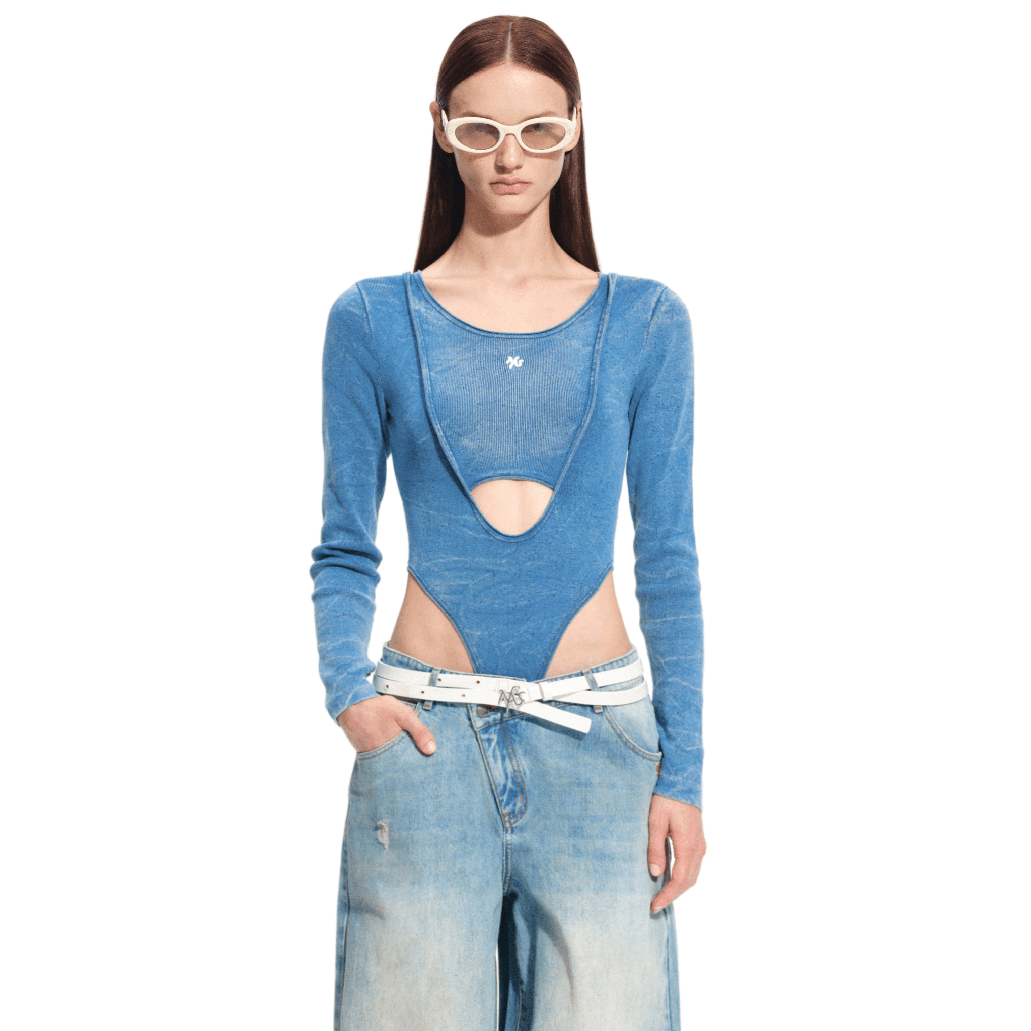 NAWS Caracal Long - Sleeve Jumpsuit in Blue | MADAX