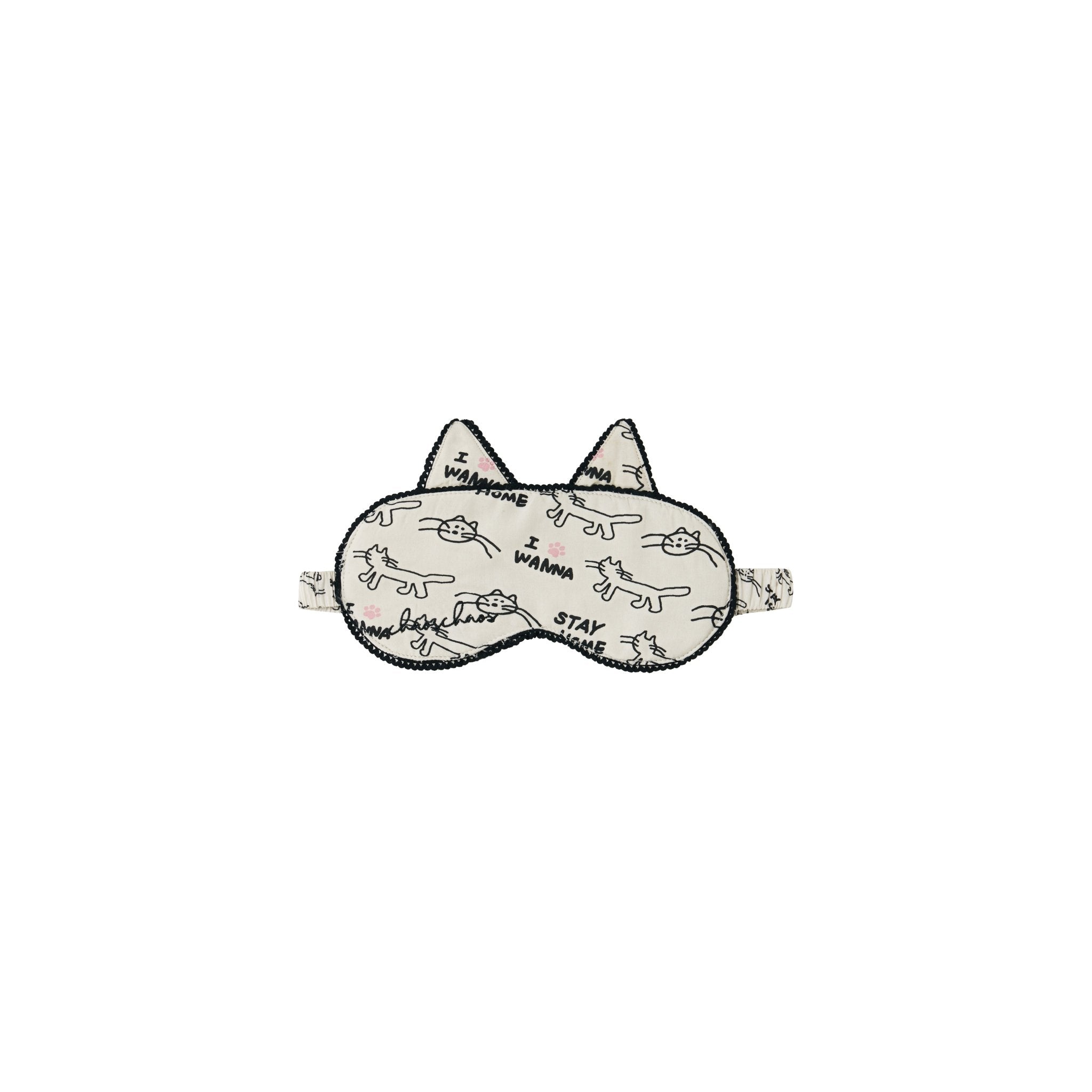CHAOSCHAOS Cat Print Cat Ear Lace Eye Mask | MADAX