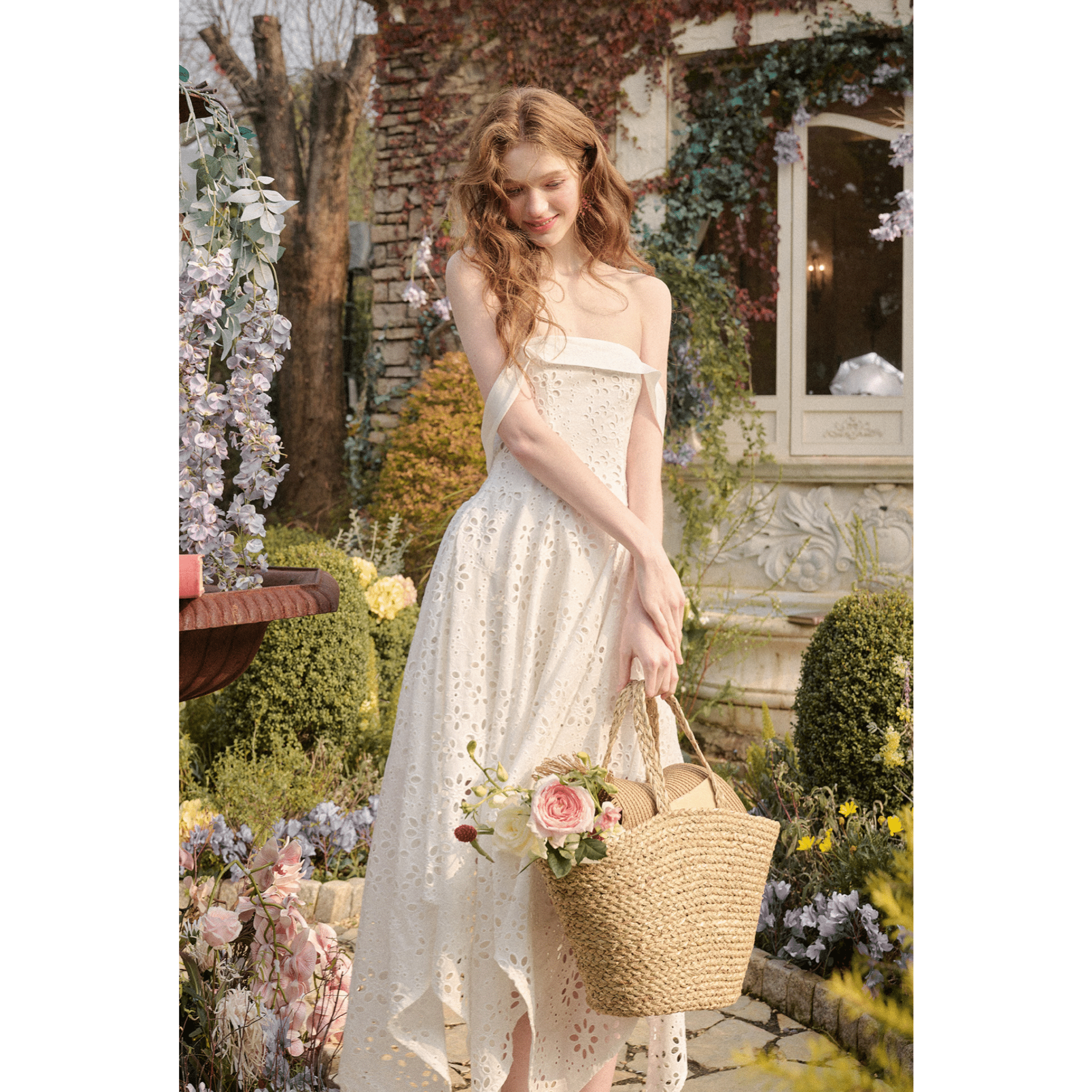 Group of Universe Celebrate for Yourself - Embroidered Dress in White | MADAX