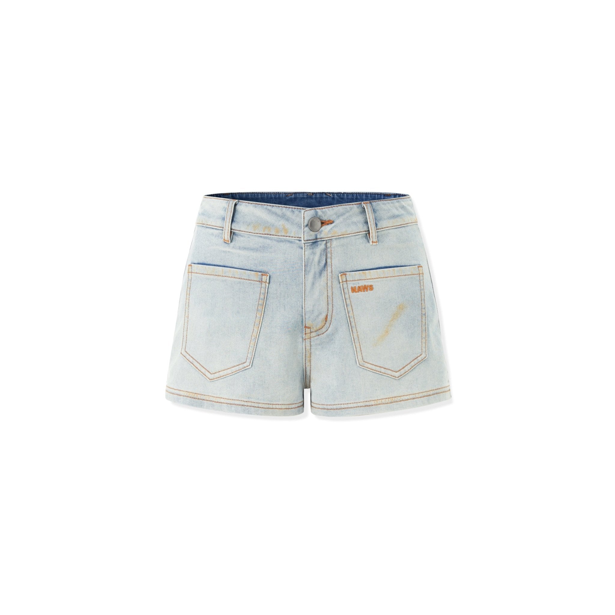 NAWS Ceramic Denim Shorts in White | MADAX