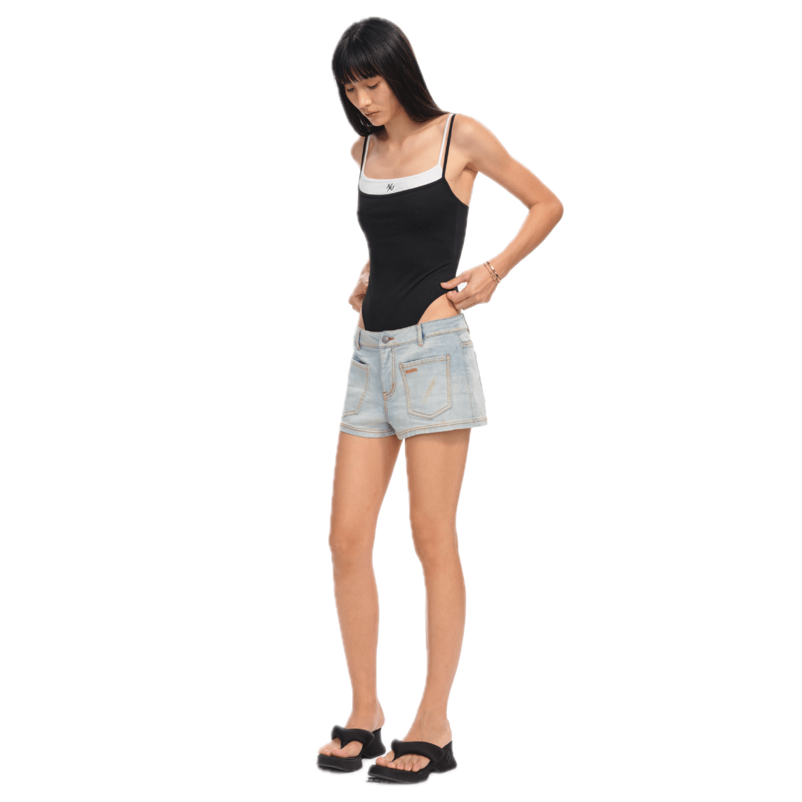 NAWS Ceramic Denim Shorts in White | MADAX