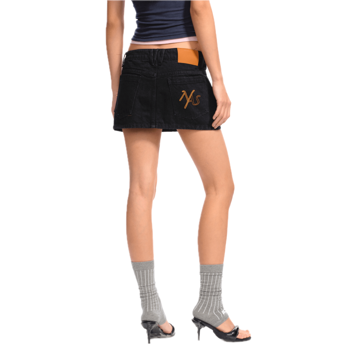 NAWS Ceramic Denim Skirt in Black | MADAX