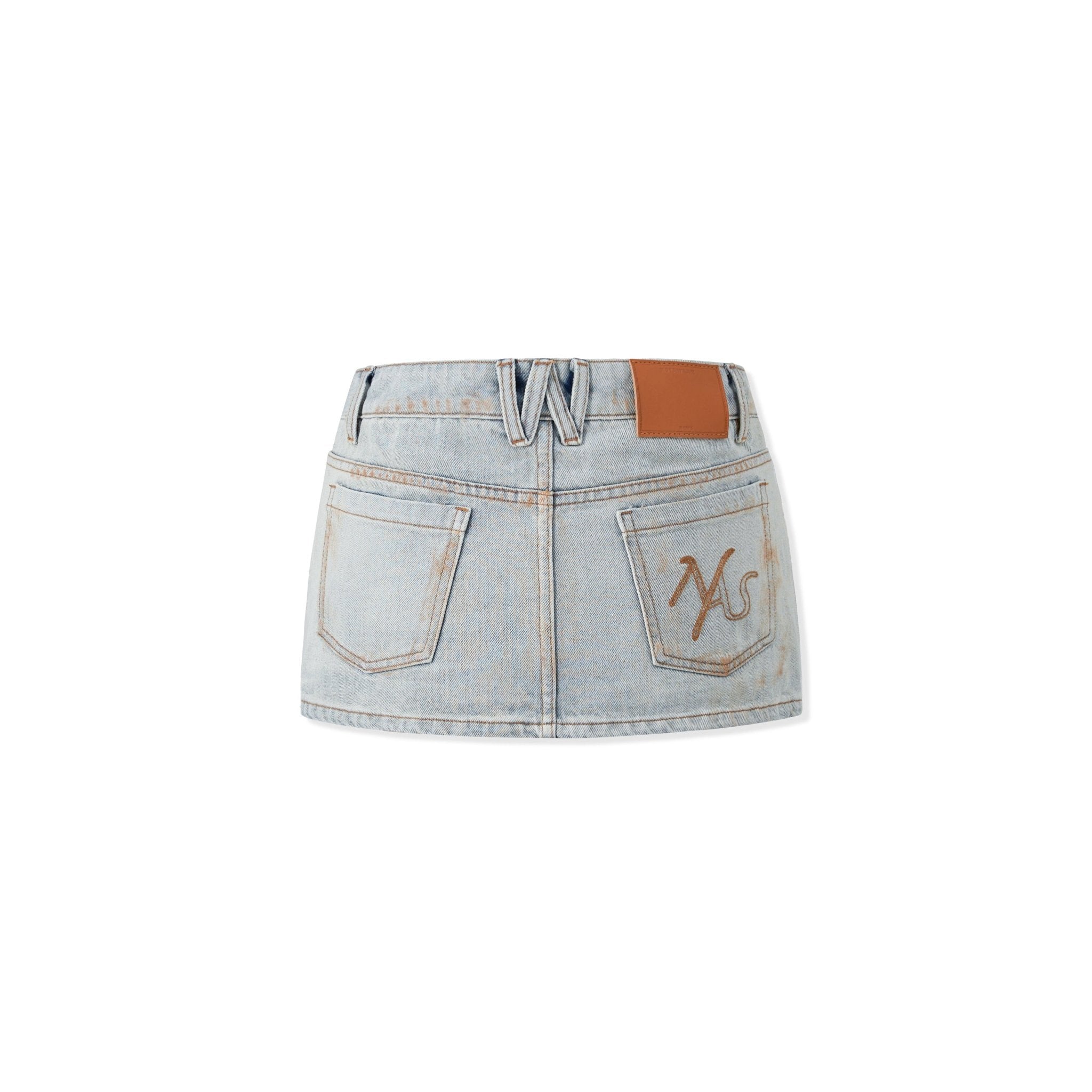 NAWS Ceramic Denim Skirt in White | MADAX