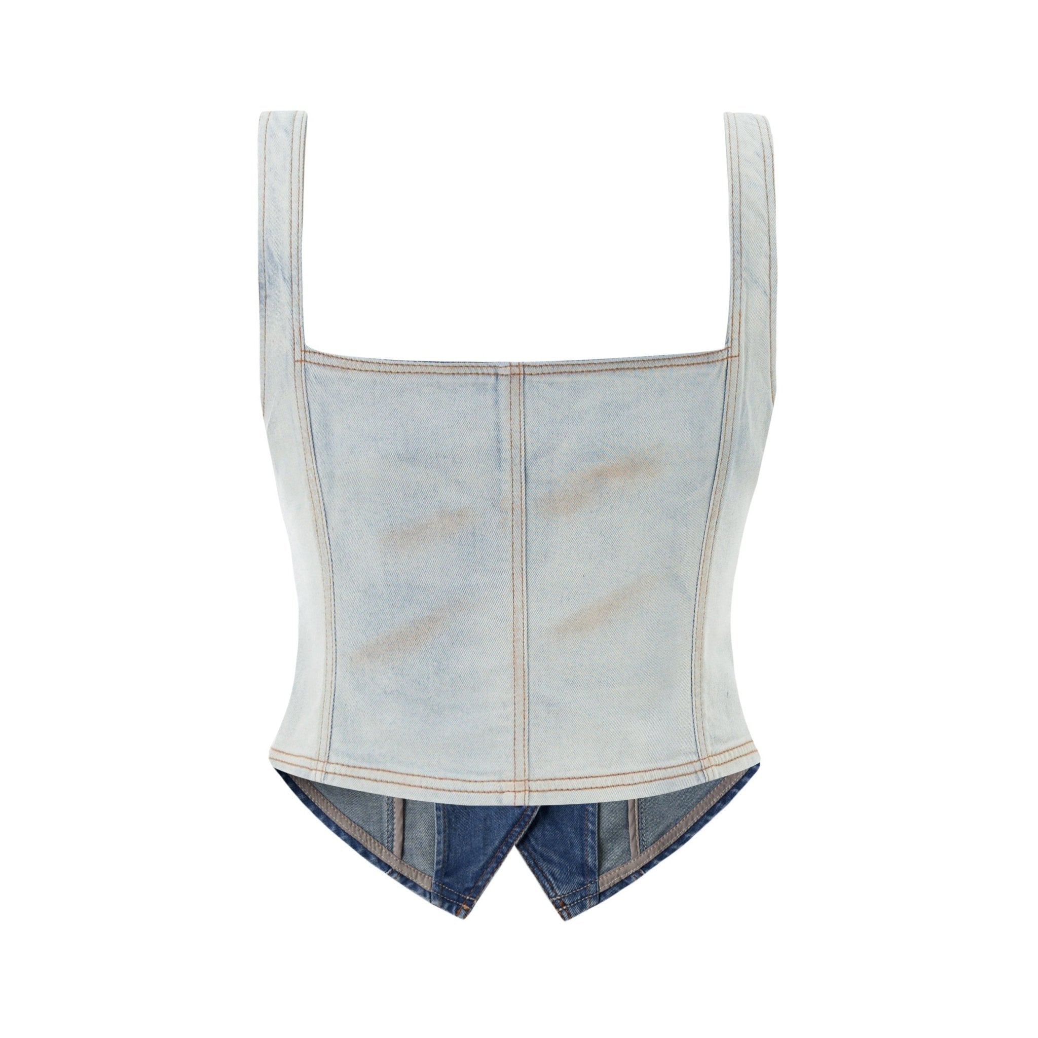 NAWS Ceramic Denim Vest in White | MADAX