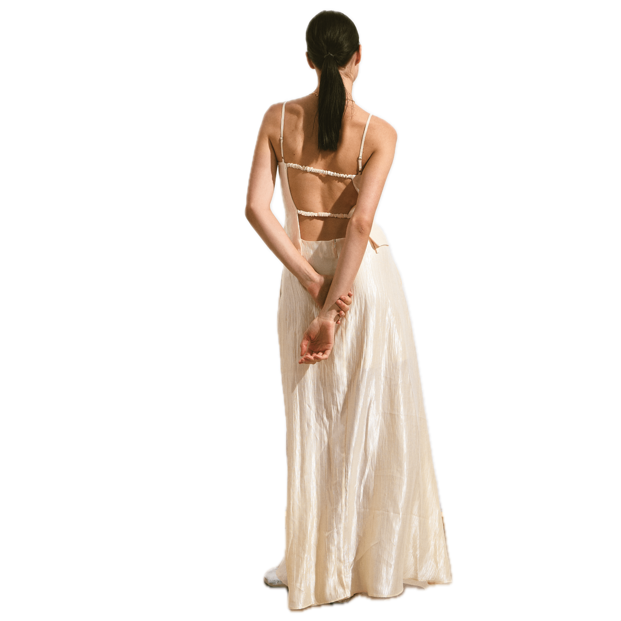 NAWS Champagne Holiday Dress Set in Soft Mist Yellow | MADAX