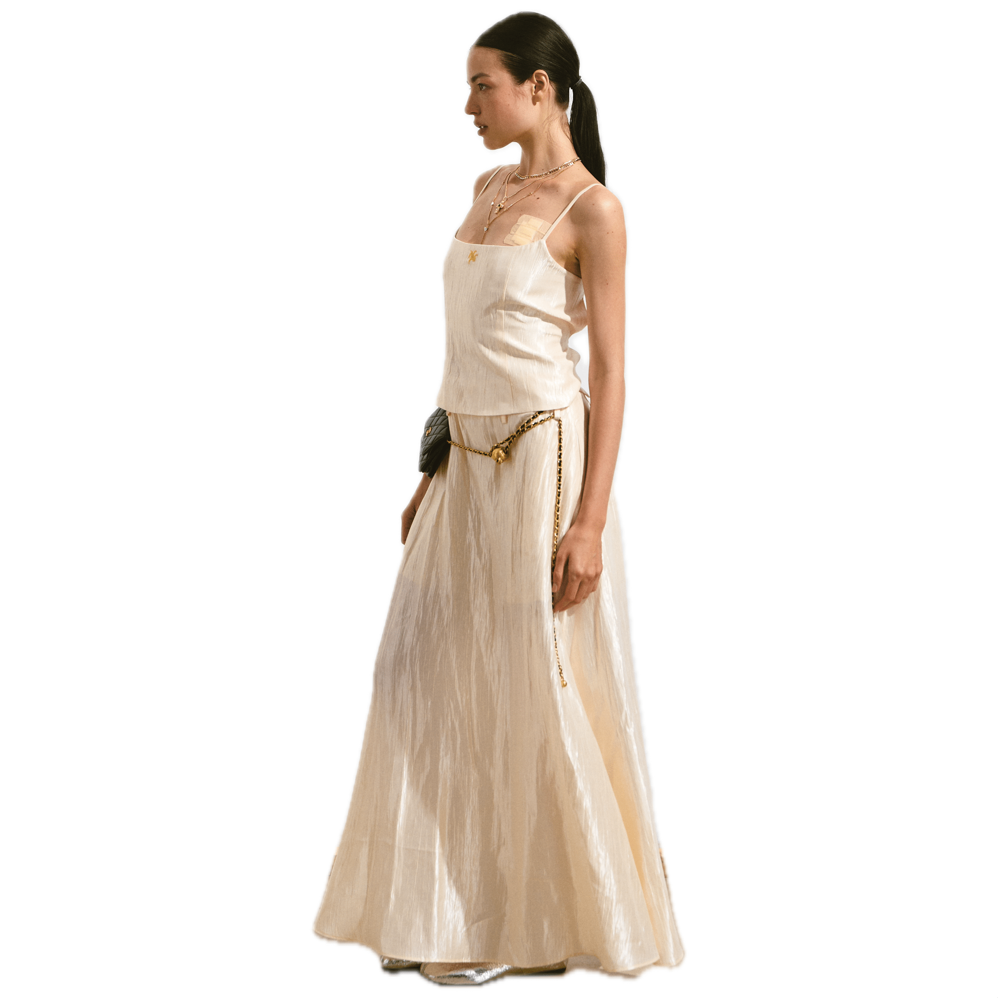 NAWS Champagne Holiday Dress Set in Soft Mist Yellow | MADAX