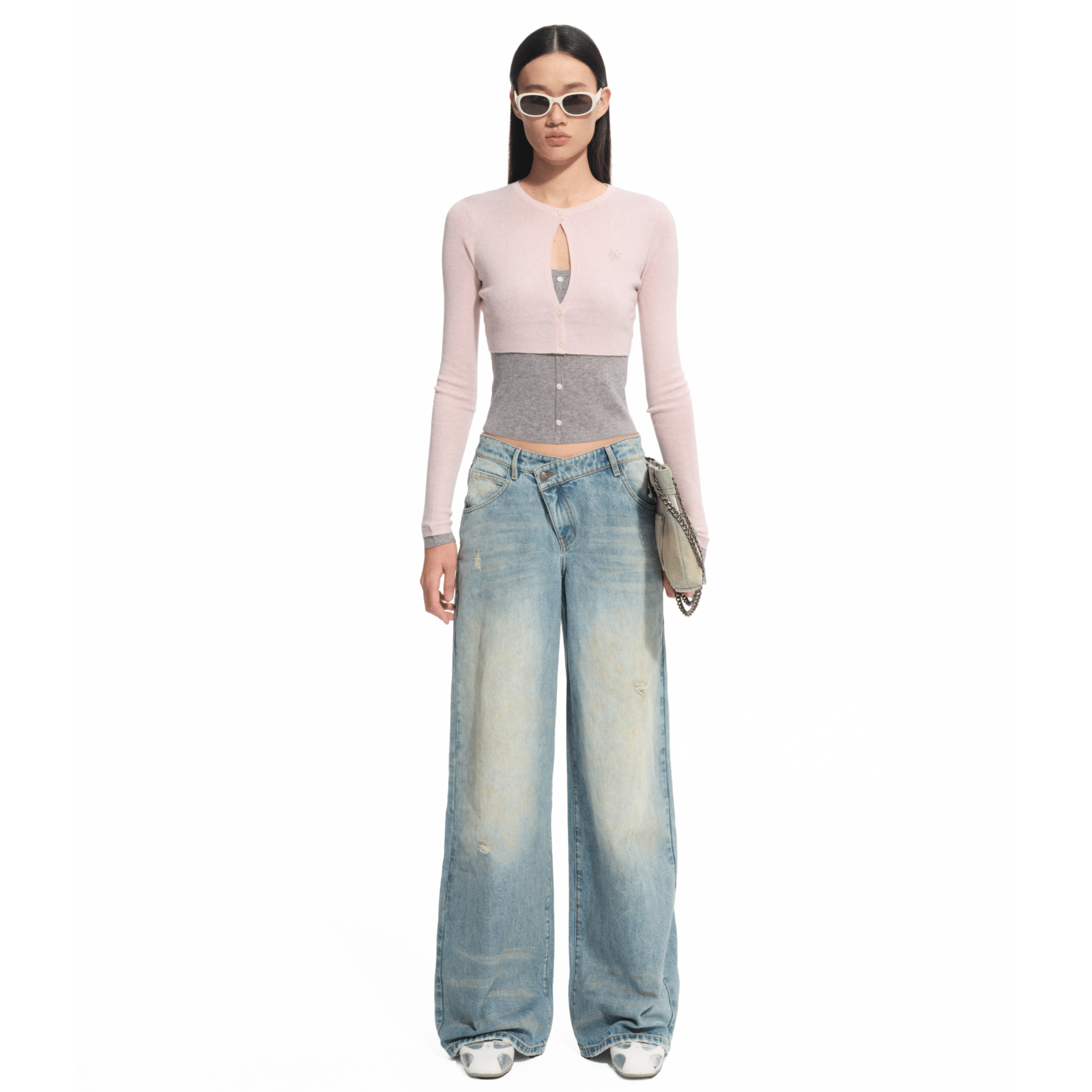 NAWS Champs Knit Sweater in Gray Mist Pink | MADAX