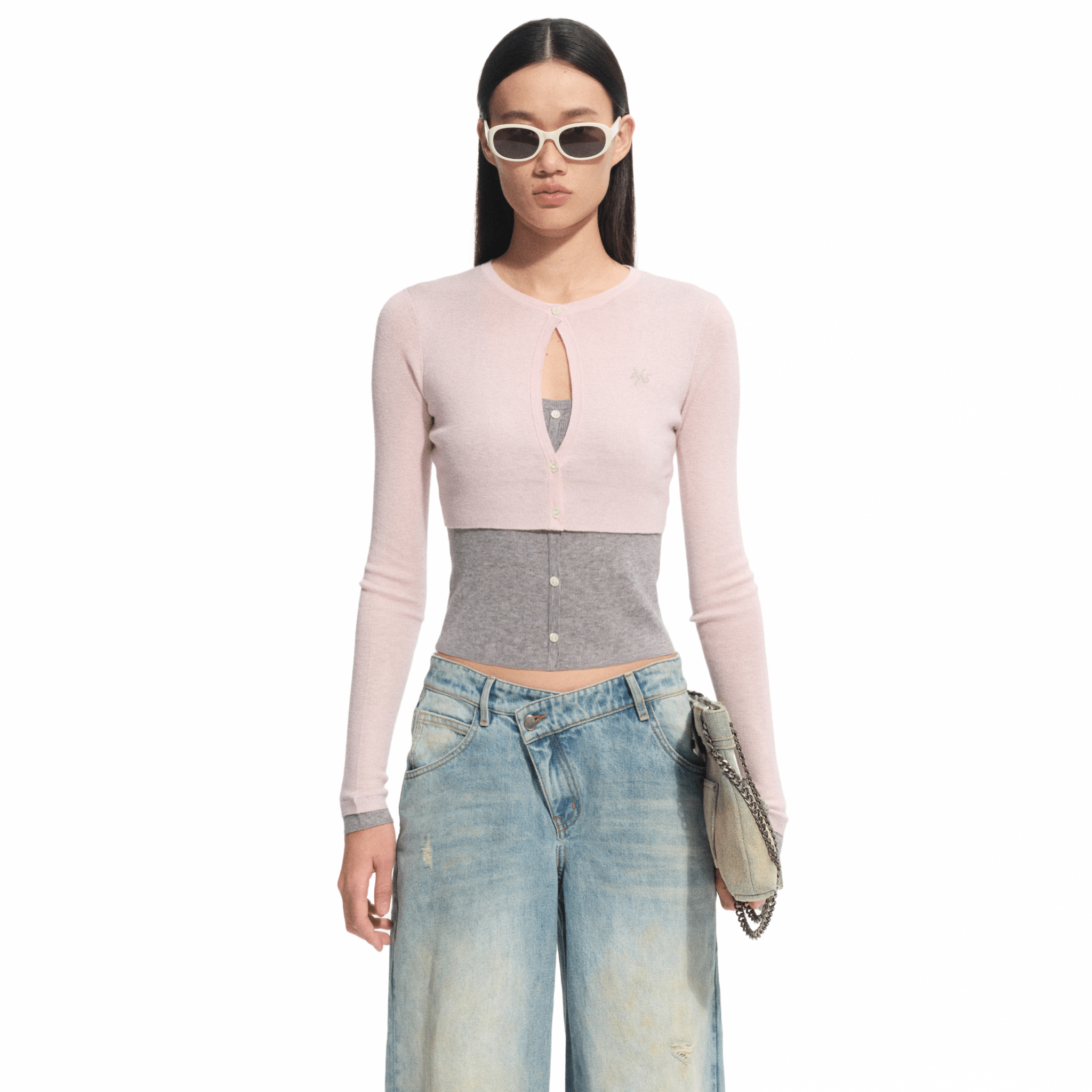 NAWS Champs Knit Sweater in Gray Mist Pink | MADAX