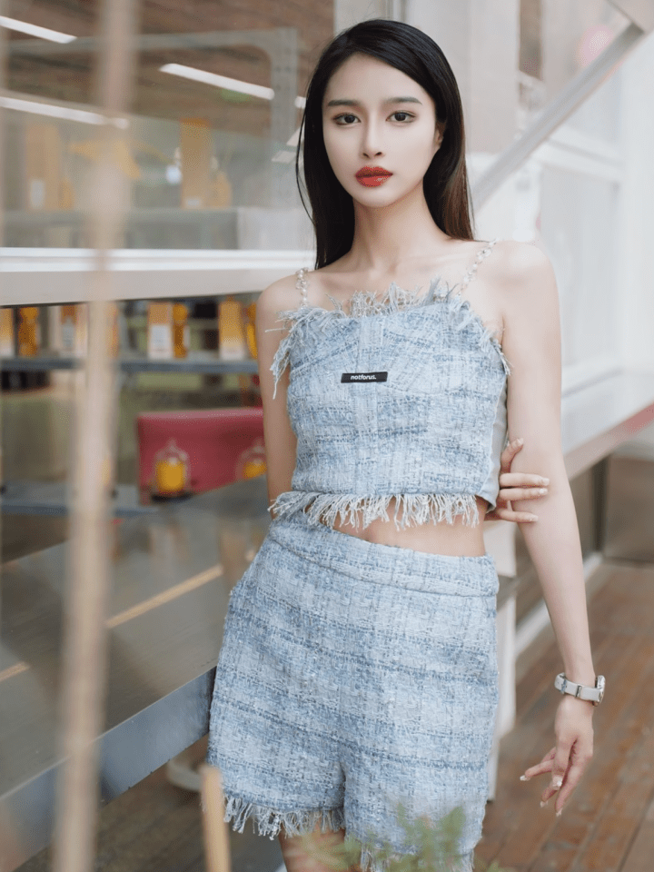 NOT FOR US Chanel Style Fringe Shorts in Blue | MADAX