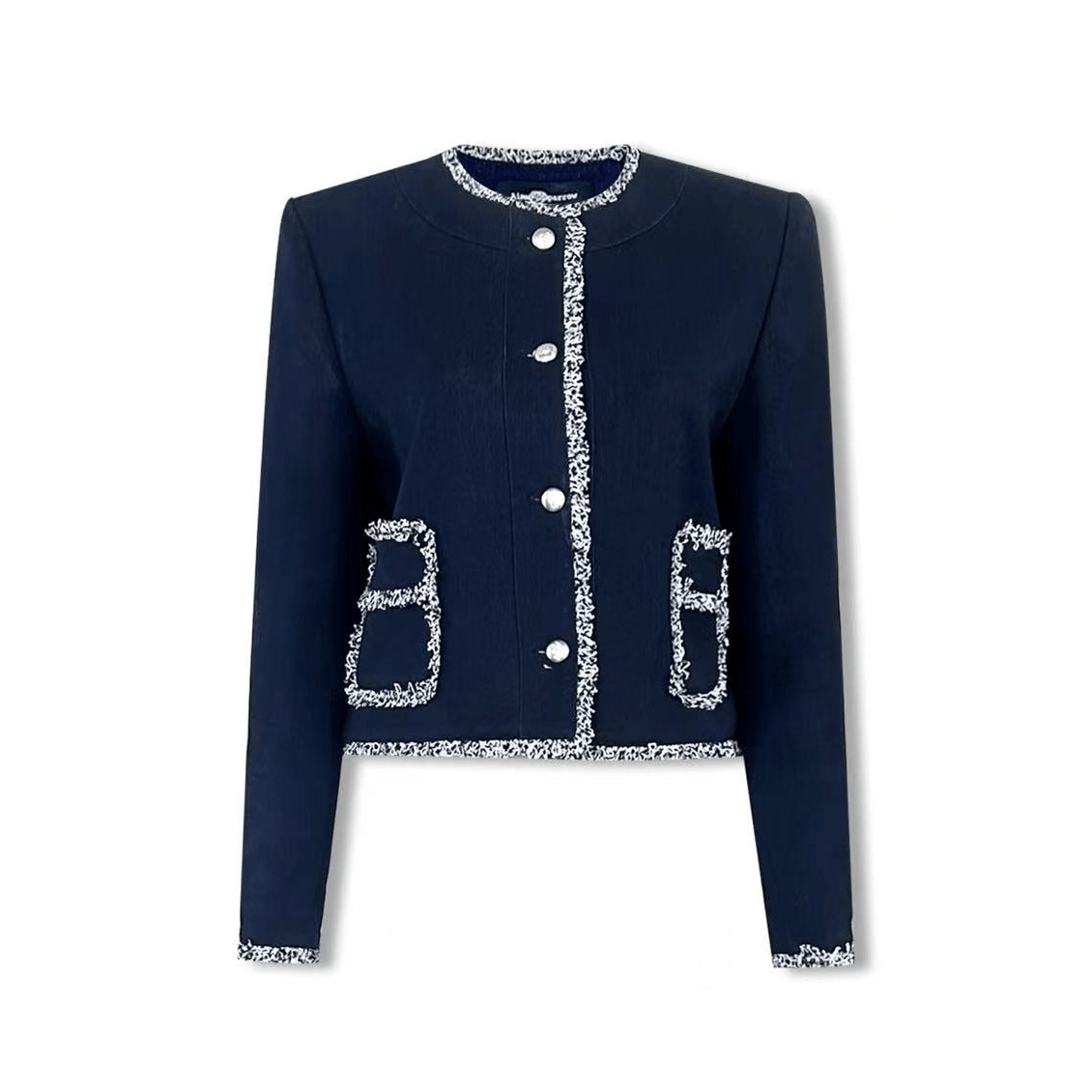 AIMME SPARROW Chanel - style Jacket In Navy Blue | MADAX