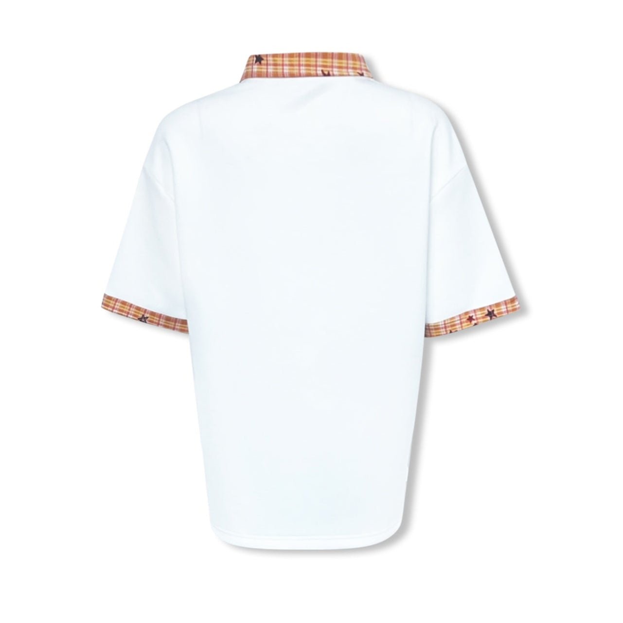 NOT FOR US Check Polo Collar Puppy Print Short Sleeves in Yellow | MADAX