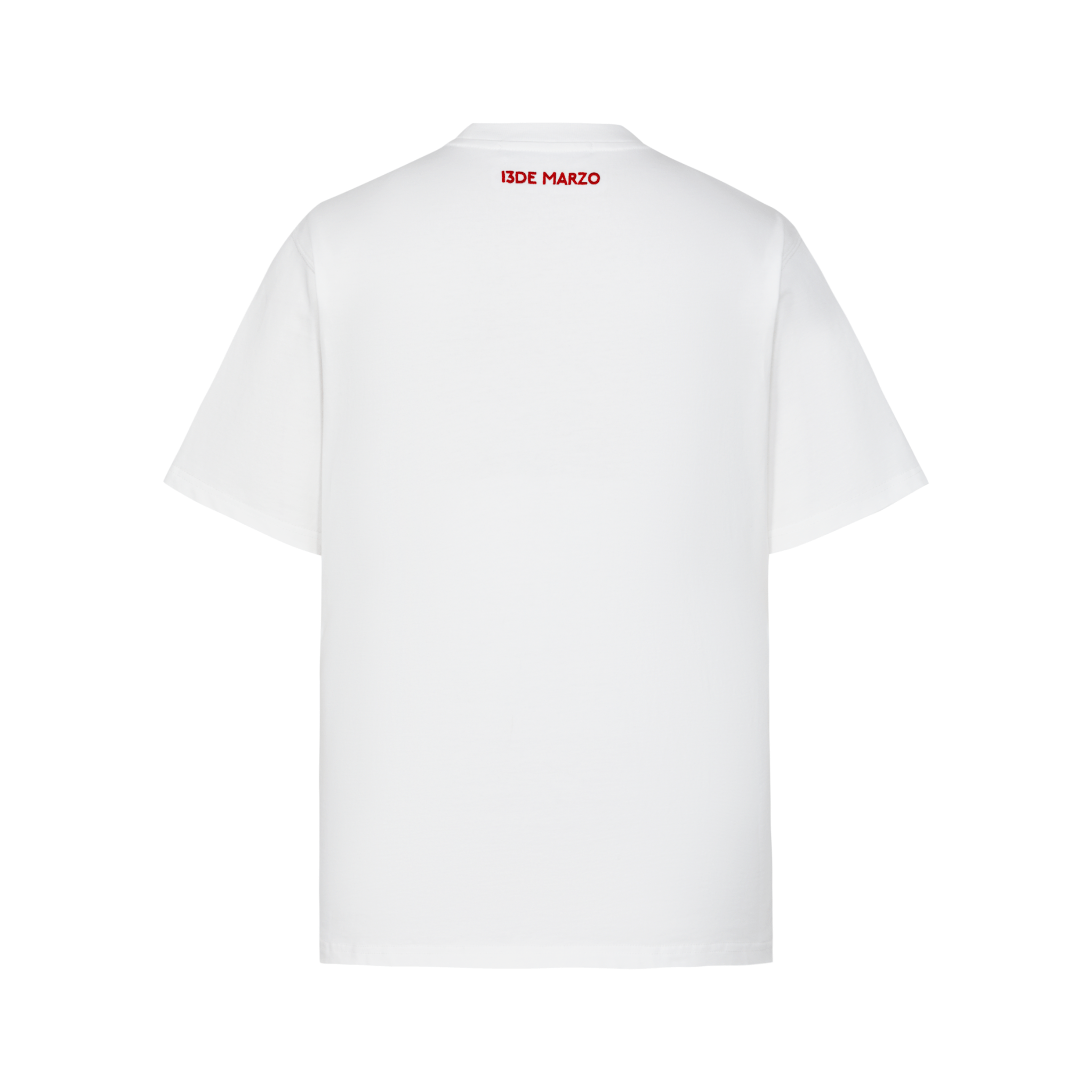 13DE MARZO Check Ribbon Logo Short Sleeve in White | MADAX