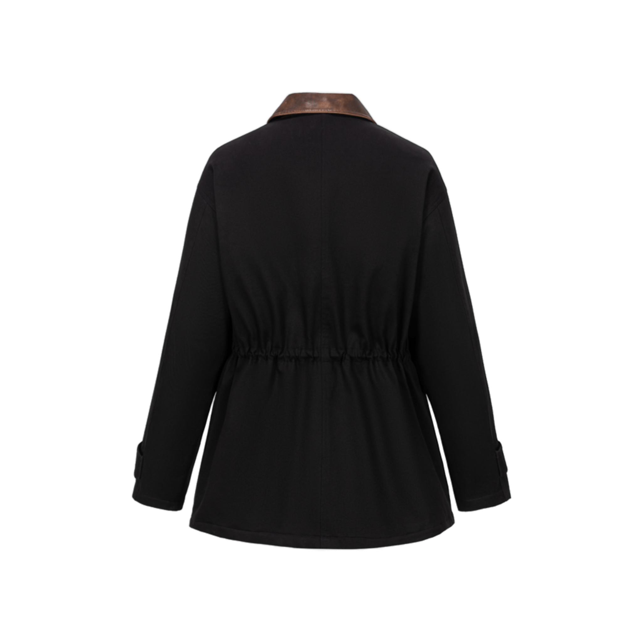 13DE MARZO Checkered Mid - length Parka in Black | MADAX