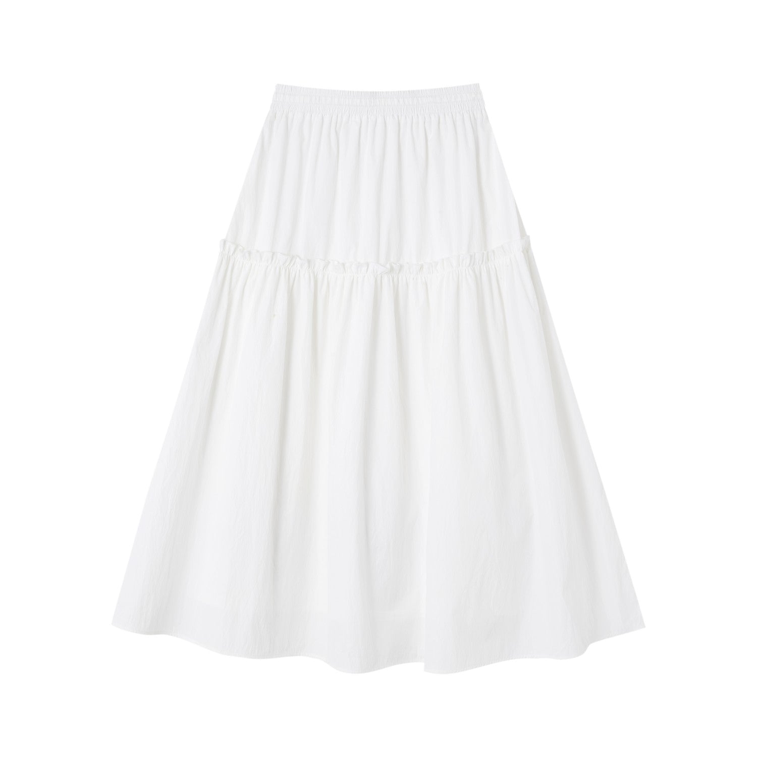 SOMESOWE Childish Plaid Long Skirt In White | MADAX