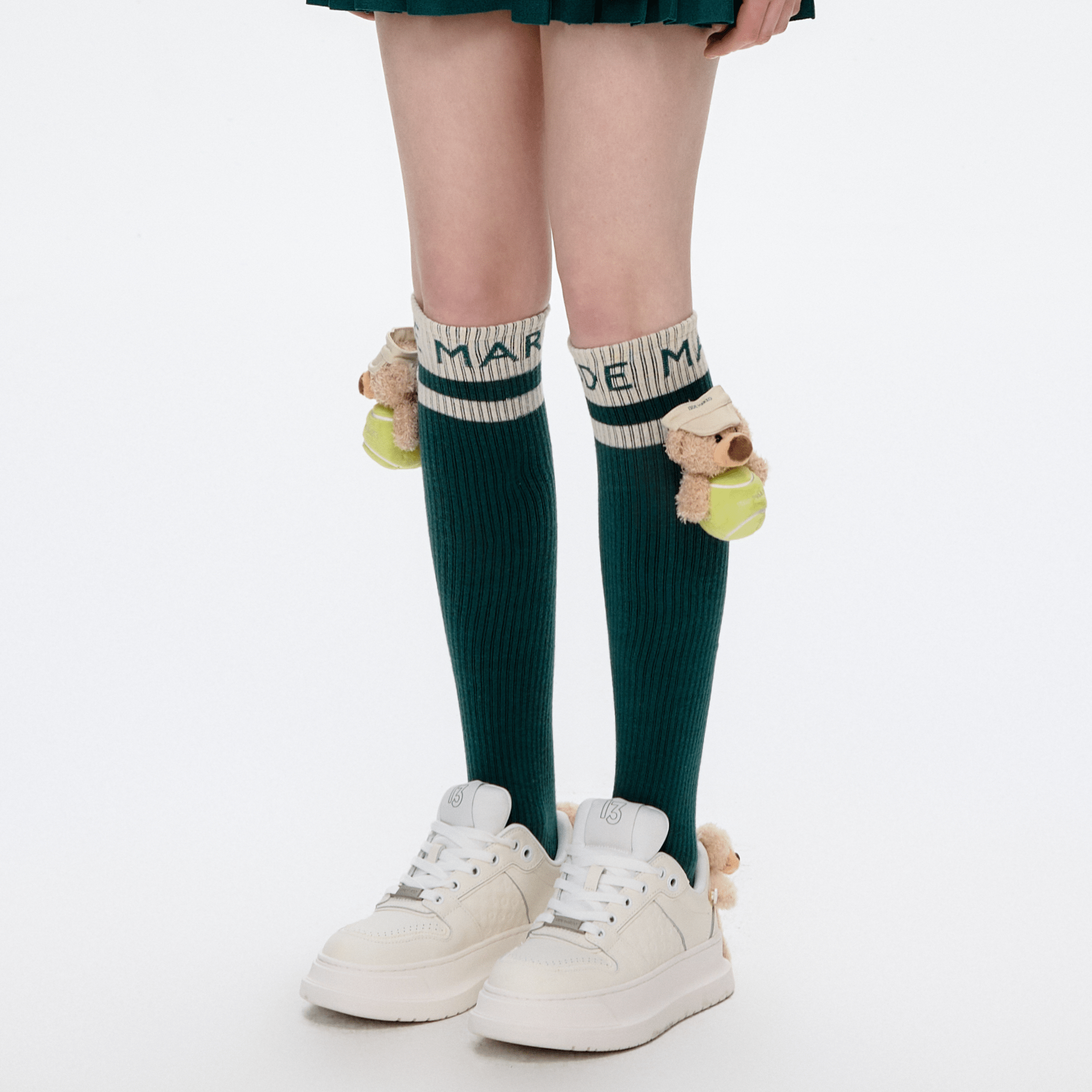 13DE MARZO City Tennis Socks in Green | MADAX