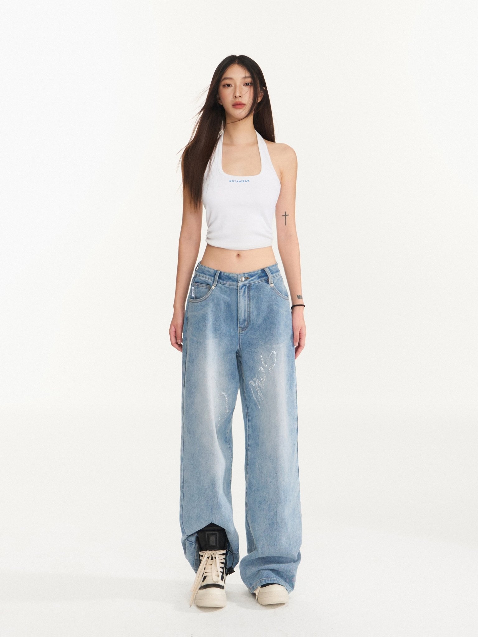 NAWS Classic rhinestone Jeans | MADAX