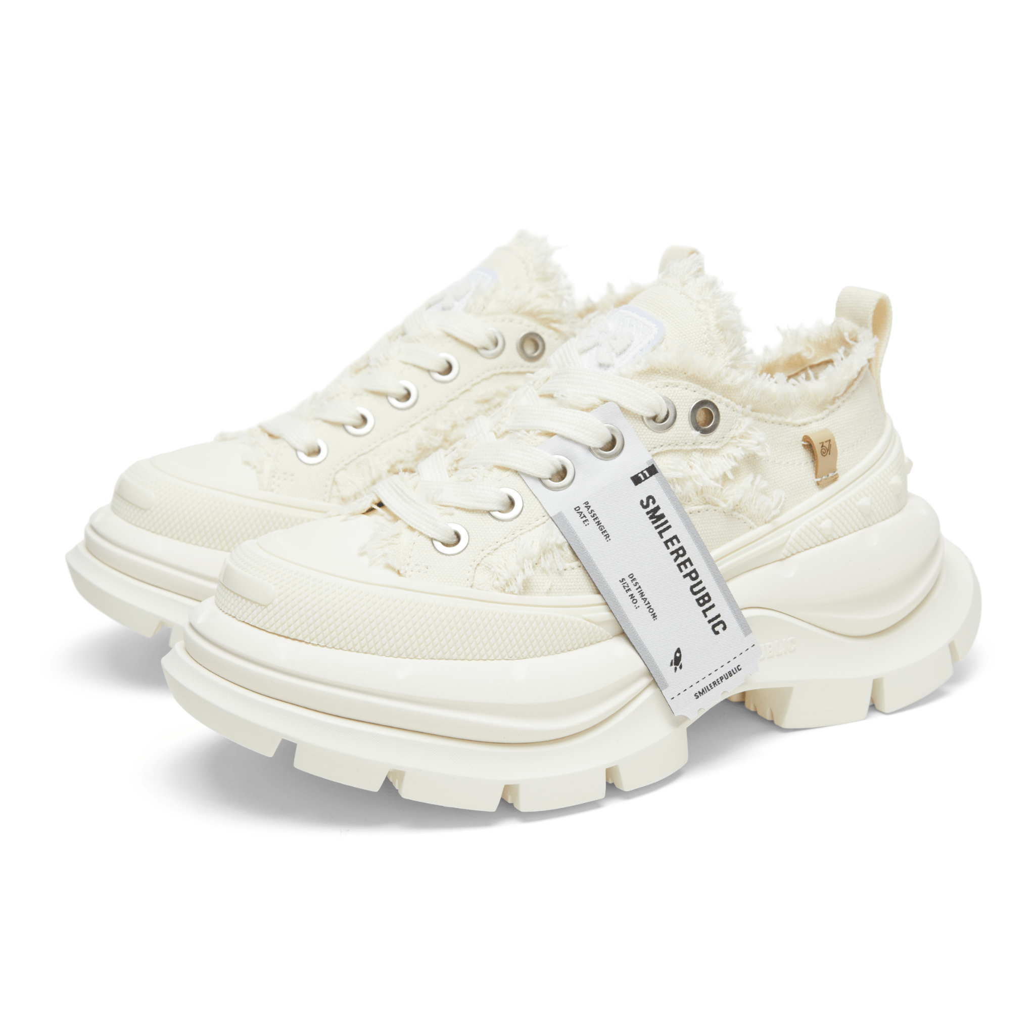 SMILEREPUBLIC Classic White Low - top Open - top Thick - soled Canvas Shoes 2.0 | MADAX